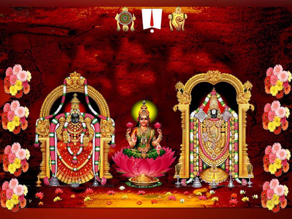 Two Depictions Of Lakshmi With Lord Venkateswara 4K — 1024x768 wallpaper