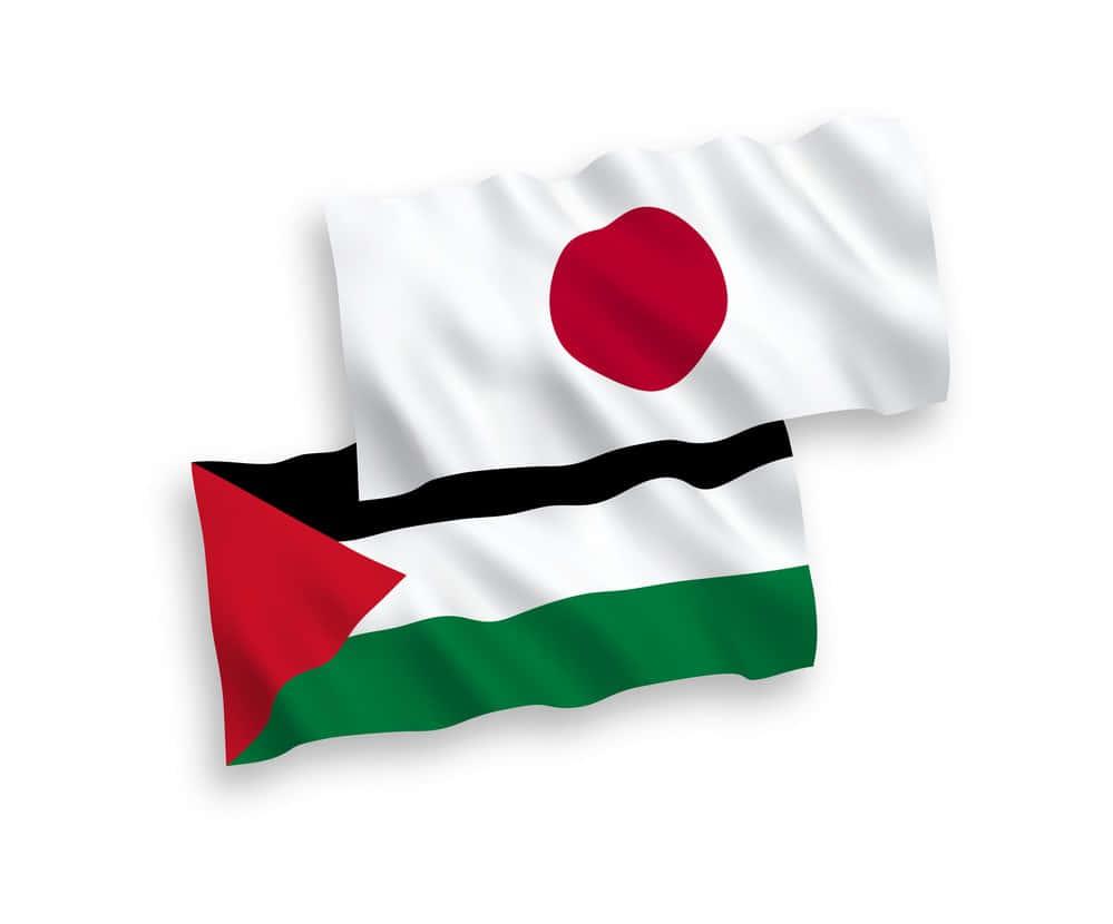 two flags of japan and palestine — 999x830 wallpaper