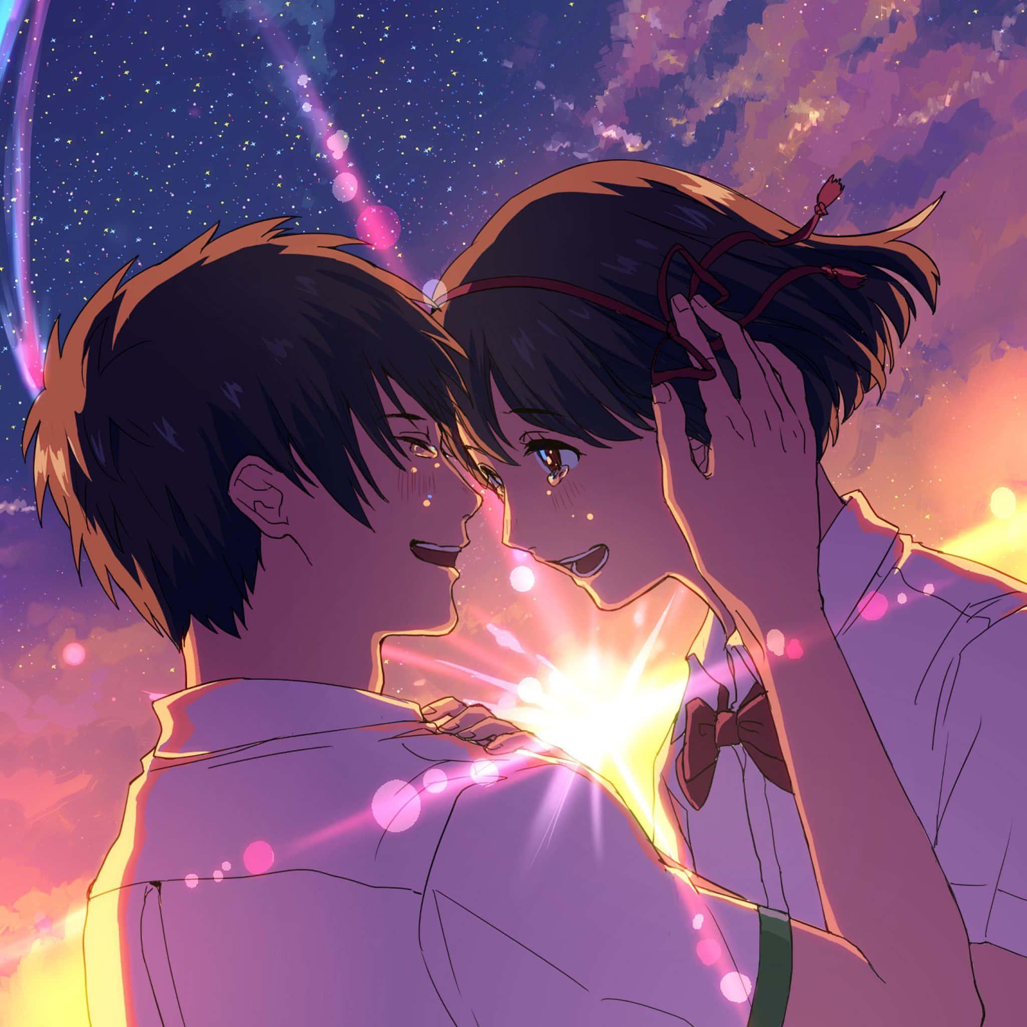 Two Happy Anime Characters Being in Love — 2048x2048 wallpaper