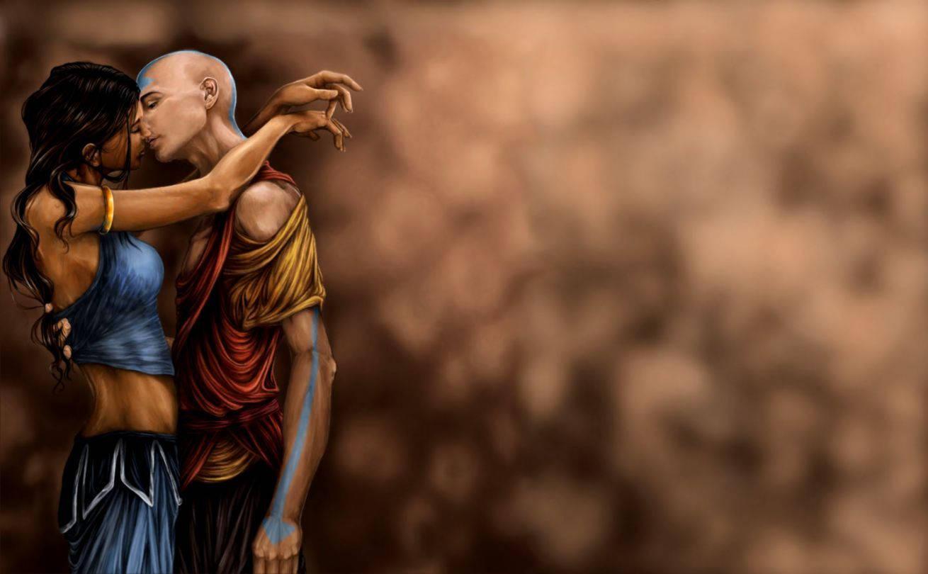 Two Worlds United - Aang and Katara of Avatar The Last Airbender — 1310x810 wallpaper