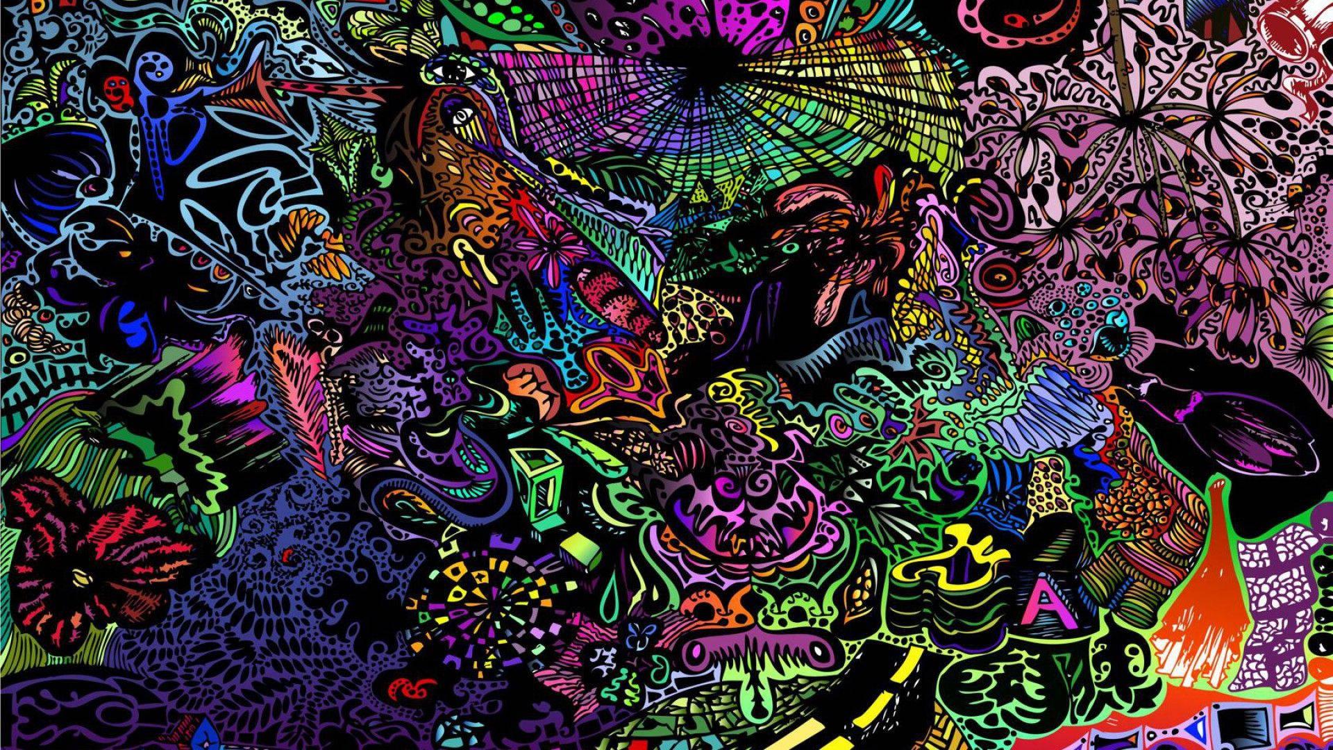 Unique, Colorful & Trippy Neon Abstract Art — 1920x1080 wallpaper