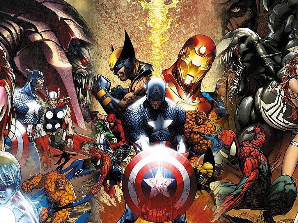 Uniting the Marvel Heroes — 1024x768 wallpaper