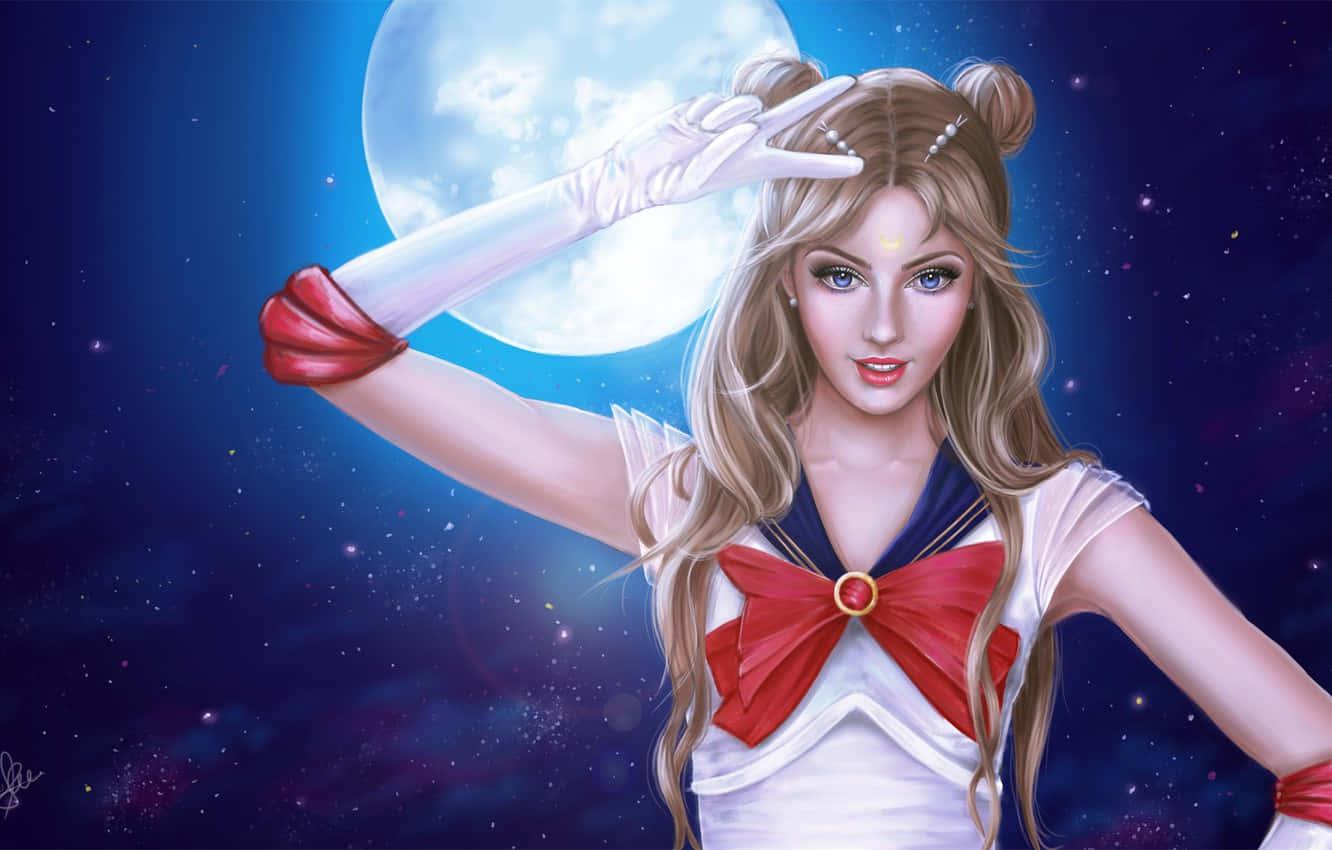 Usagi Tsukino and the sailor senshi in their iconic sailor uniforms — 1332x850 wallpaper
