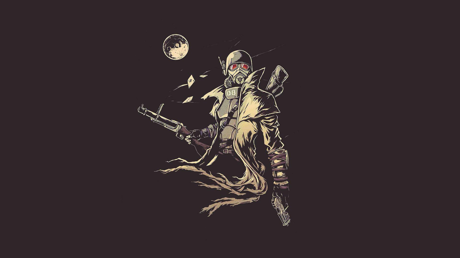 Valiant NCR Ranger in Fallout Action — 1920x1080 wallpaper