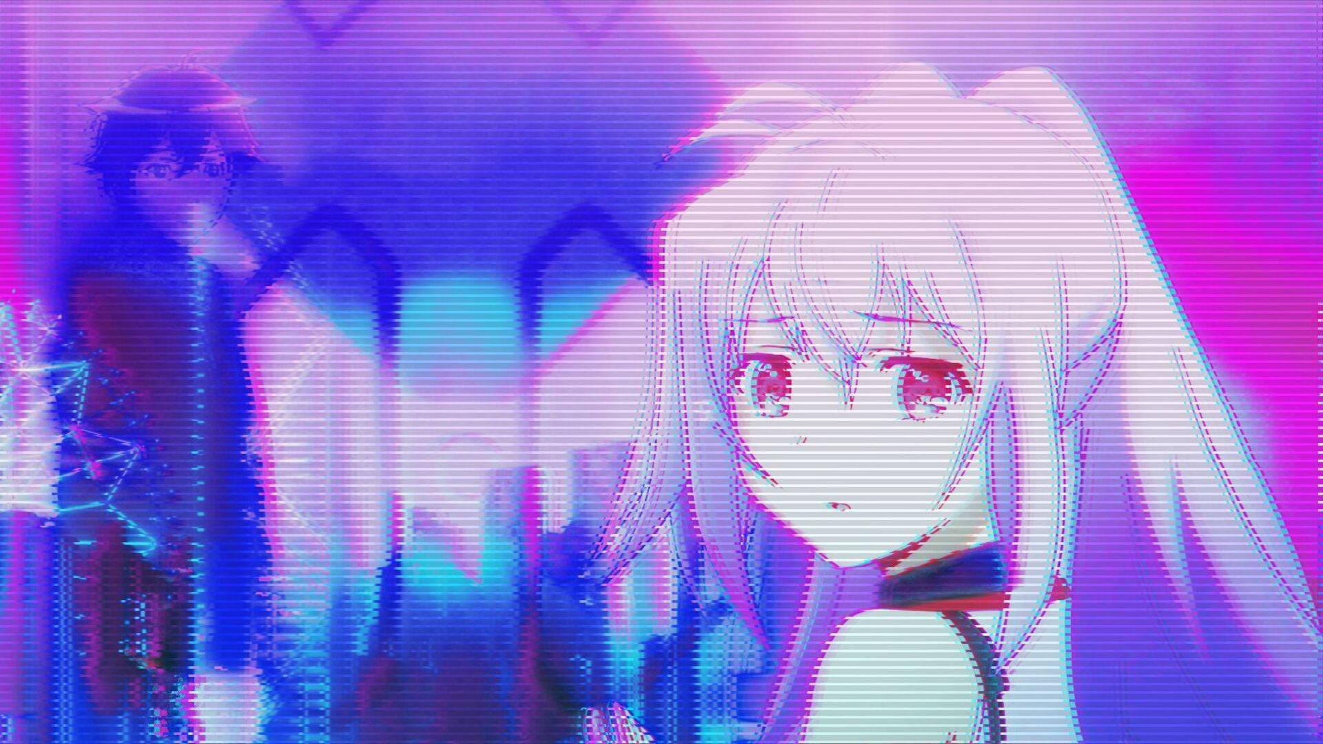 Vaporwave Anime Girl Aesthetic — 1920x1080 wallpaper