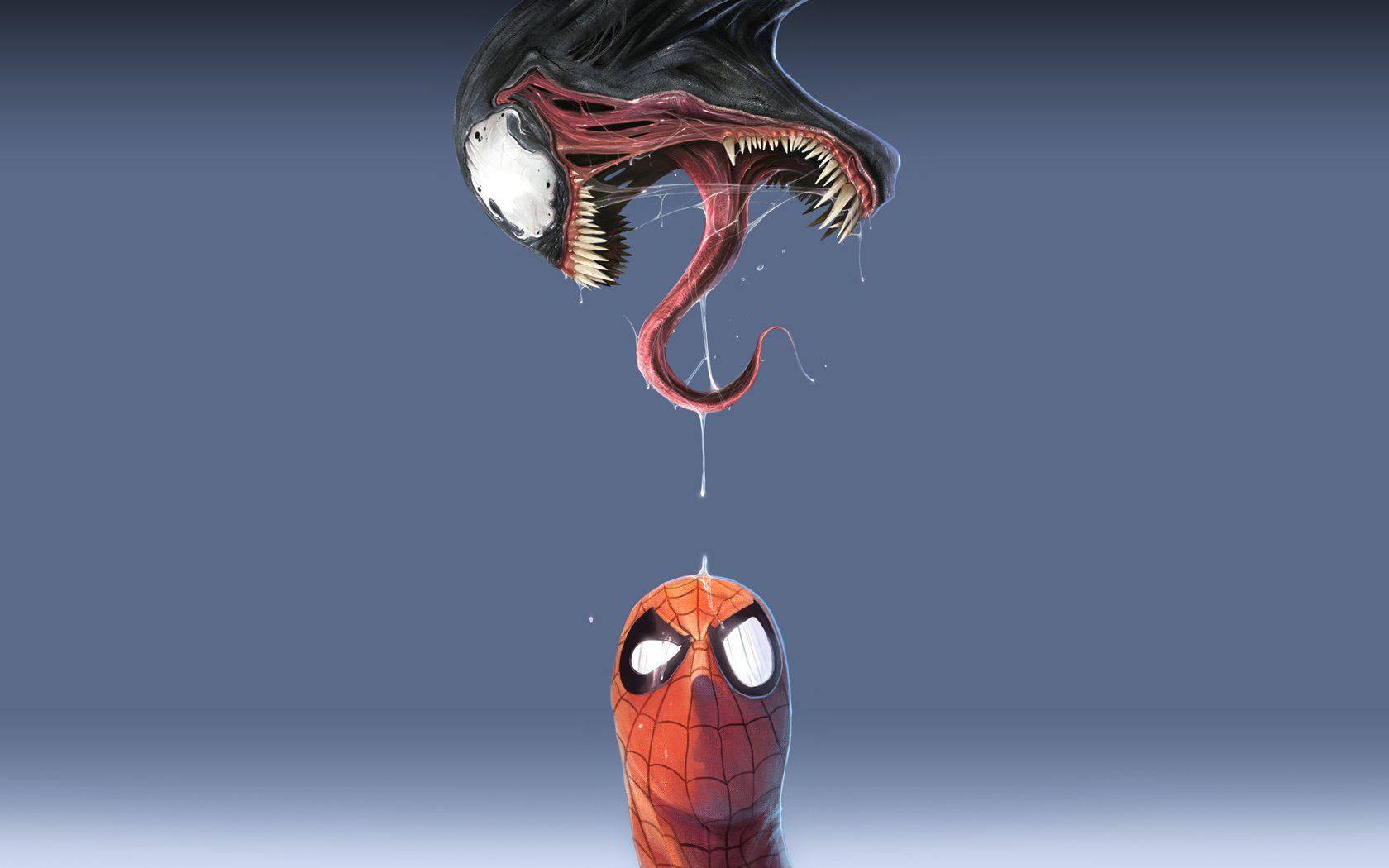 Venom Above Spider-Man — 1680x1050 wallpaper