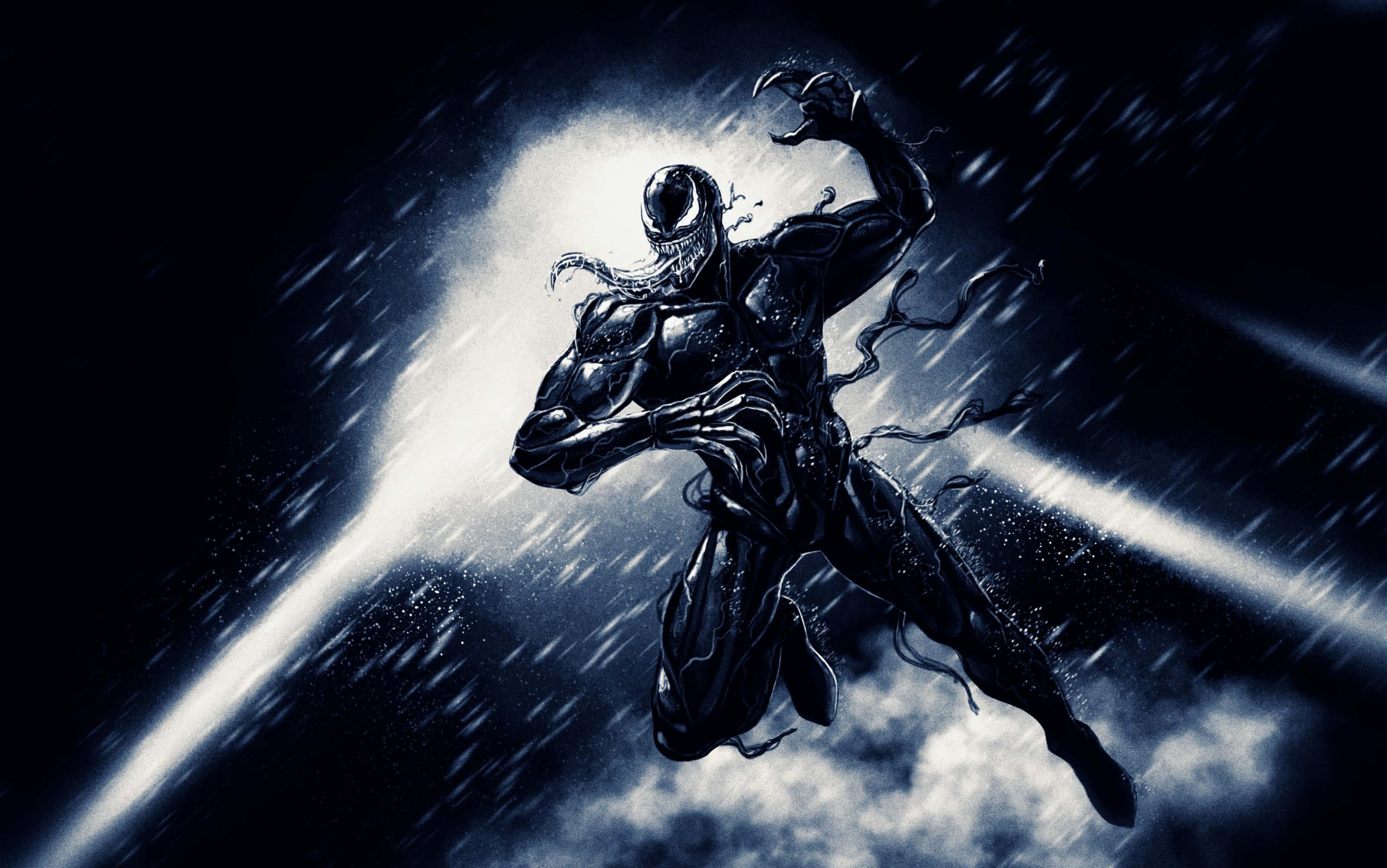 Venom emerging from the shadows, ready for battle. — 3194x2000 wallpaper