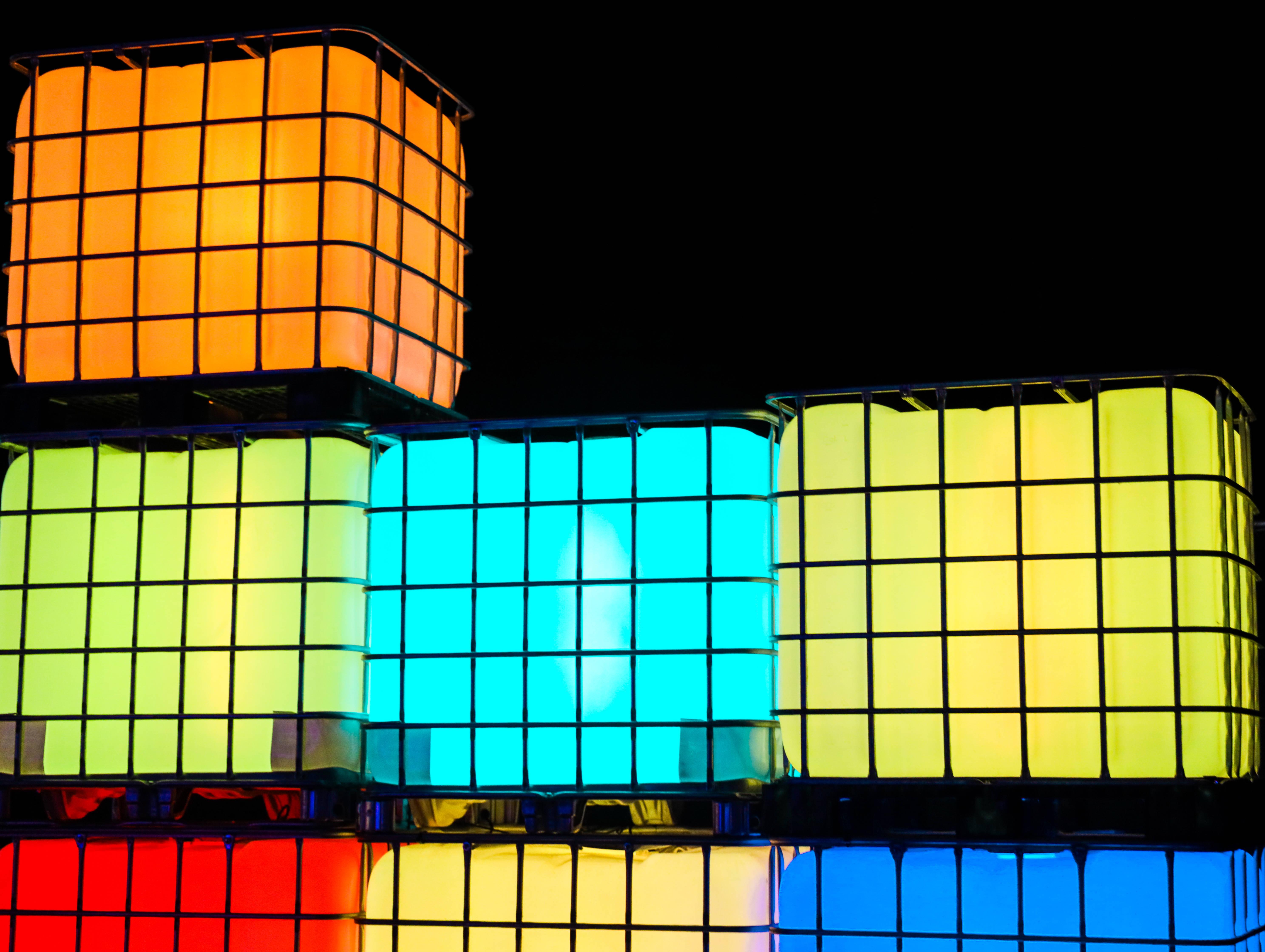 Vibrant Colored Block Lanterns — 5952x4480 wallpaper