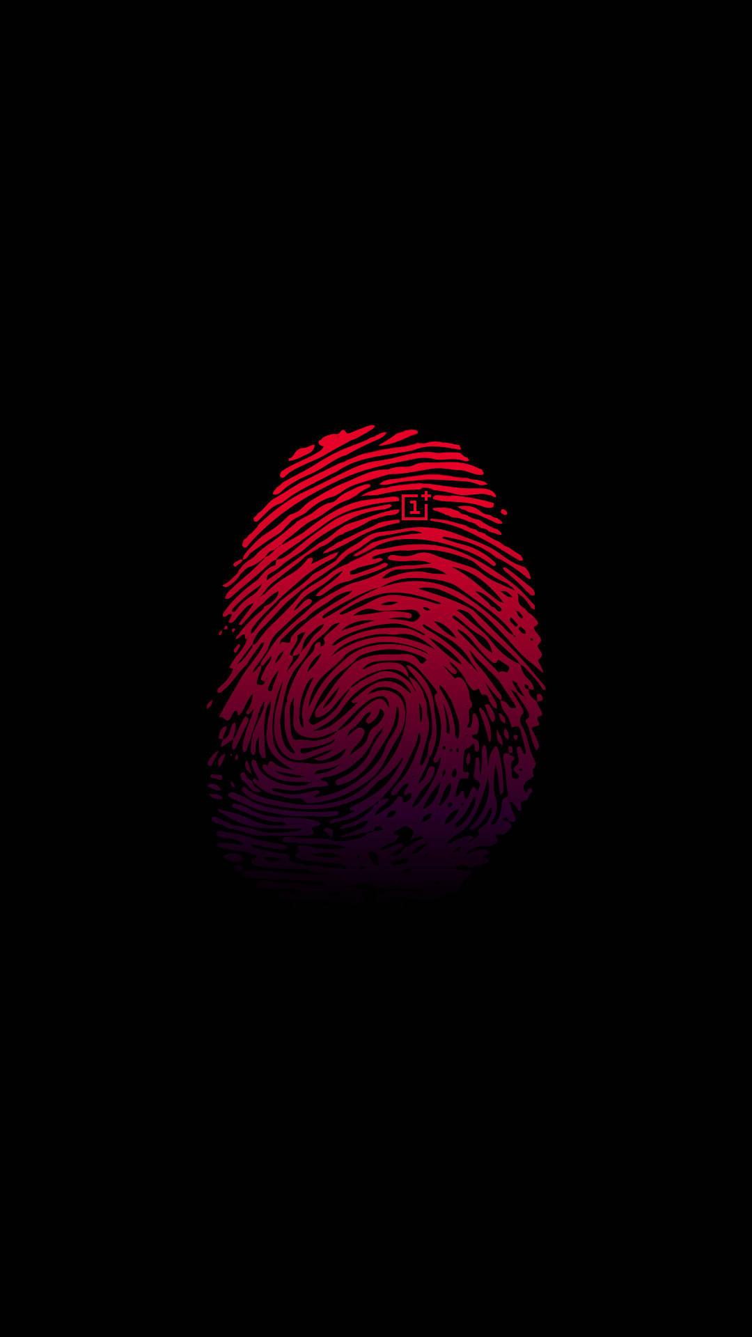 Vibrant OnePlus Red Thumbprint Image — 1080x1920 wallpaper