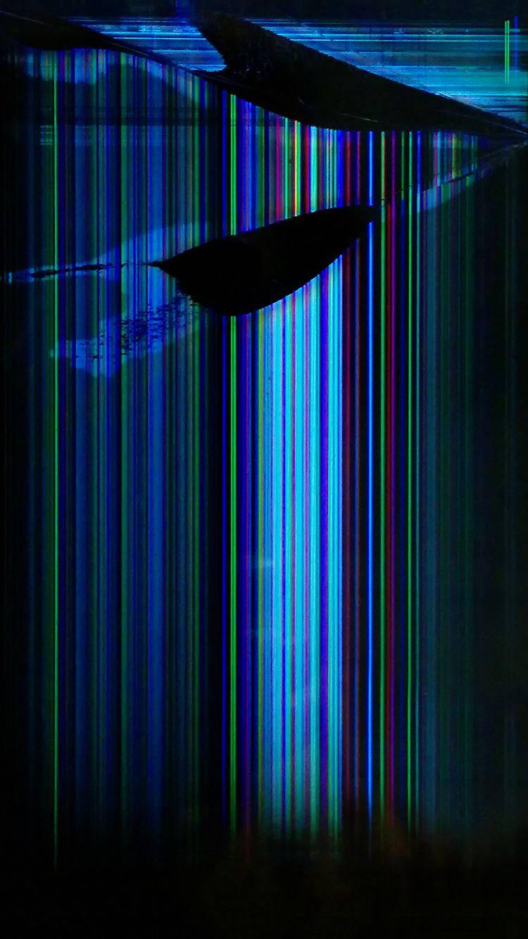 View of a Multicolored Cracked Mobile Device Screen — 750x1334 wallpaper