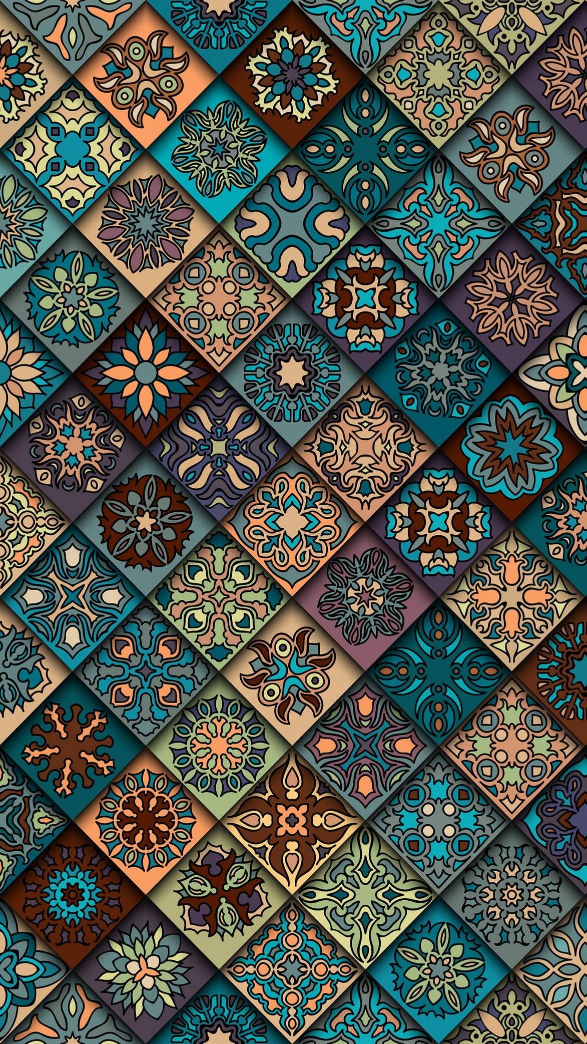 Vintage Flower Mobile Artwork — 1173x2085 wallpaper