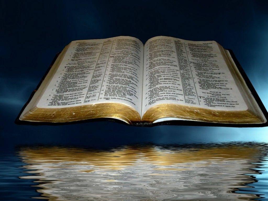 Vintage Open Bible on Water — 1024x768 wallpaper