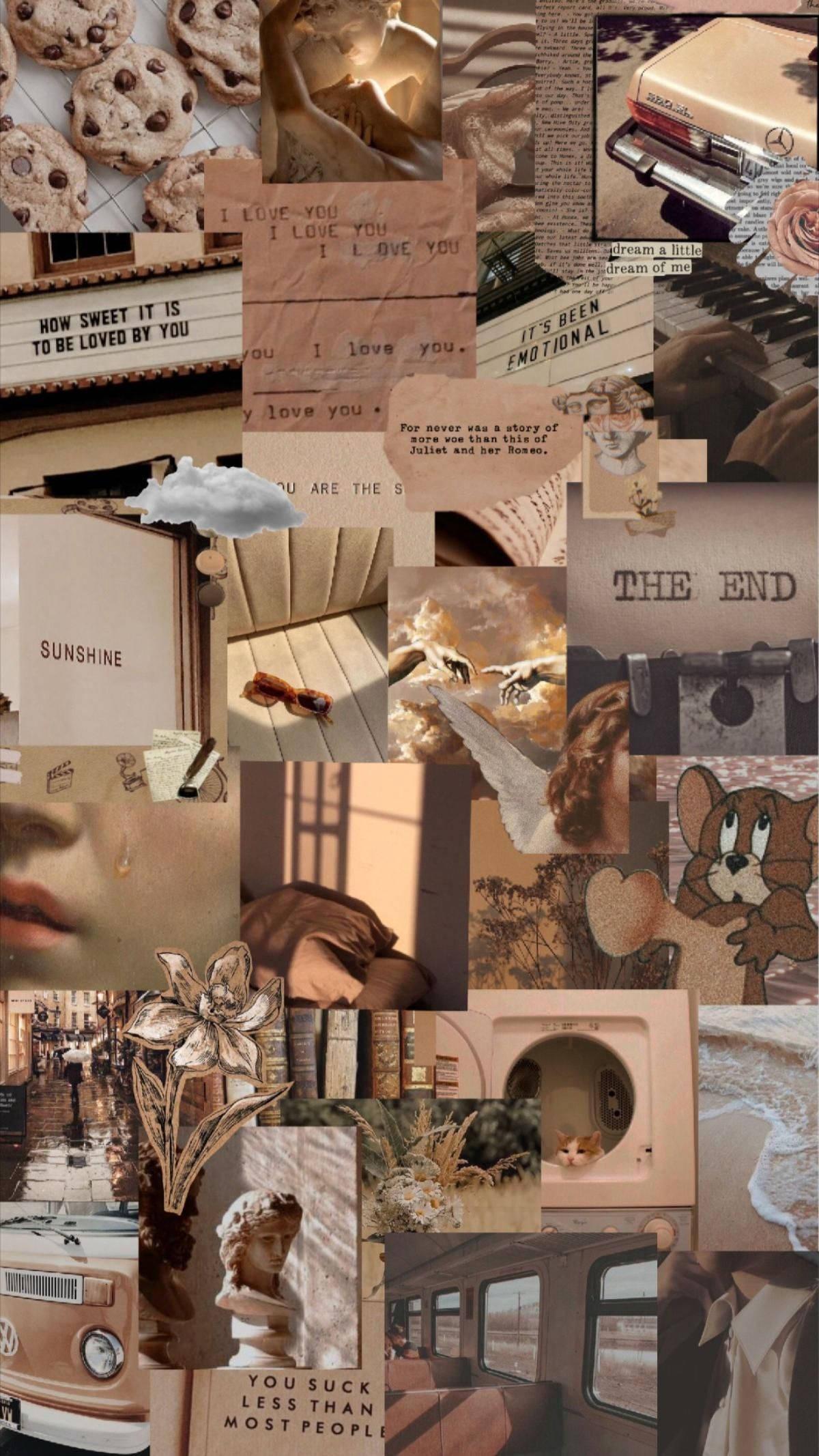 Vintage That Girl Aesthetic Collage — 1200x2133 wallpaper