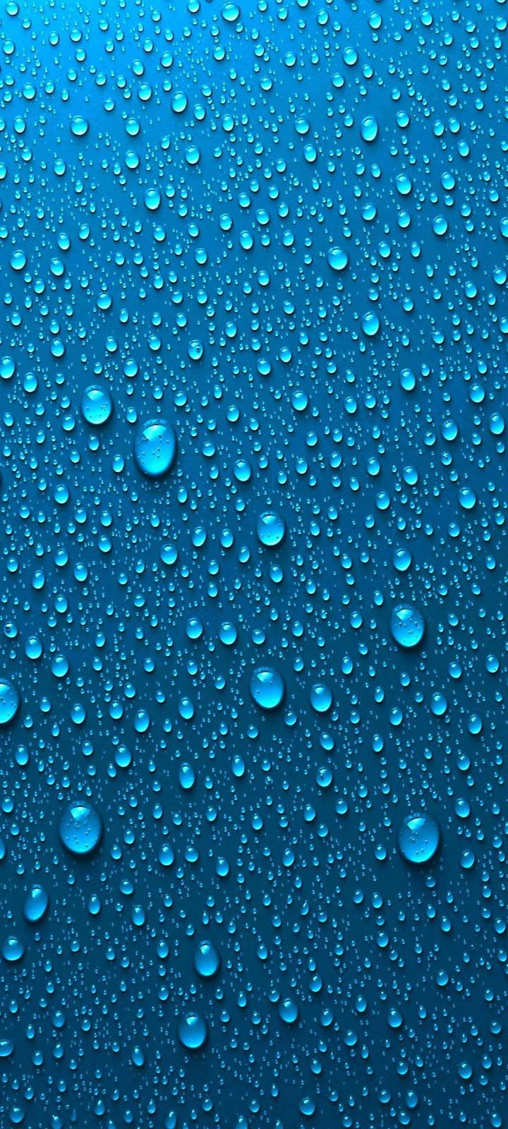 Vivo Y20 Blue Water Droplets — 720x1600 wallpaper