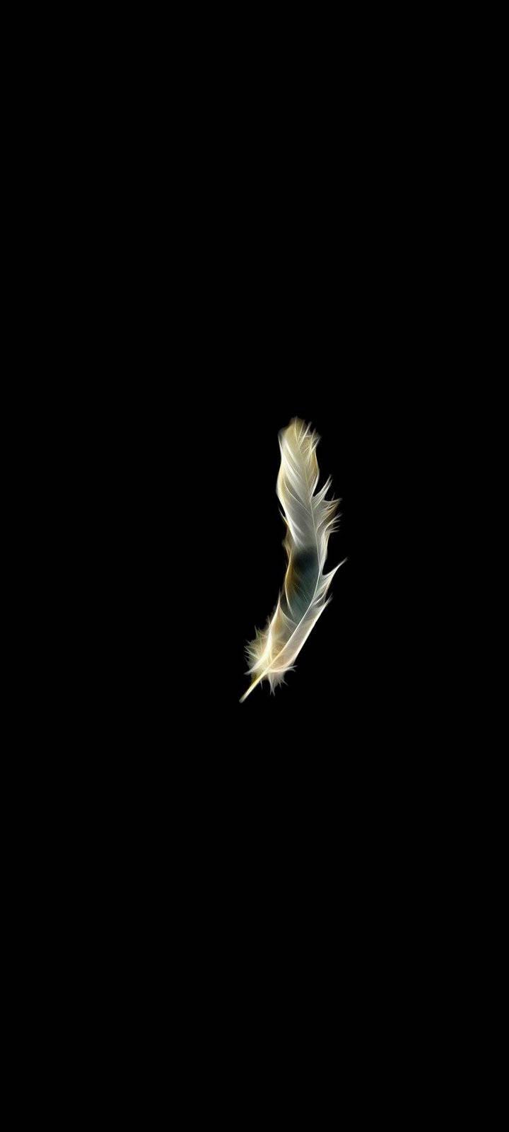 Vivo Y20 Floating White Feather — 720x1600 wallpaper