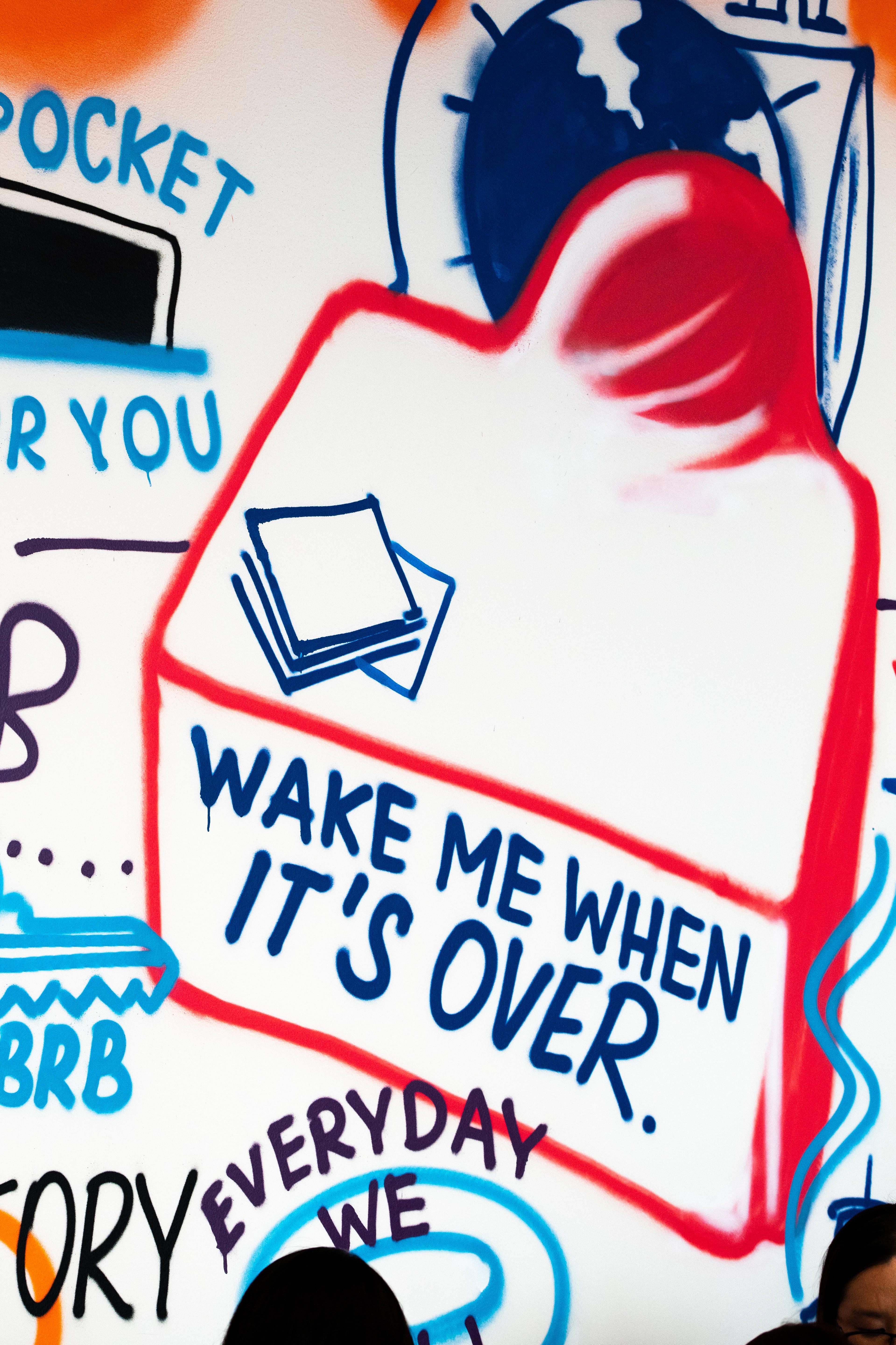 Wake Me When It's Over Text Overlay — 3839x5759 wallpaper