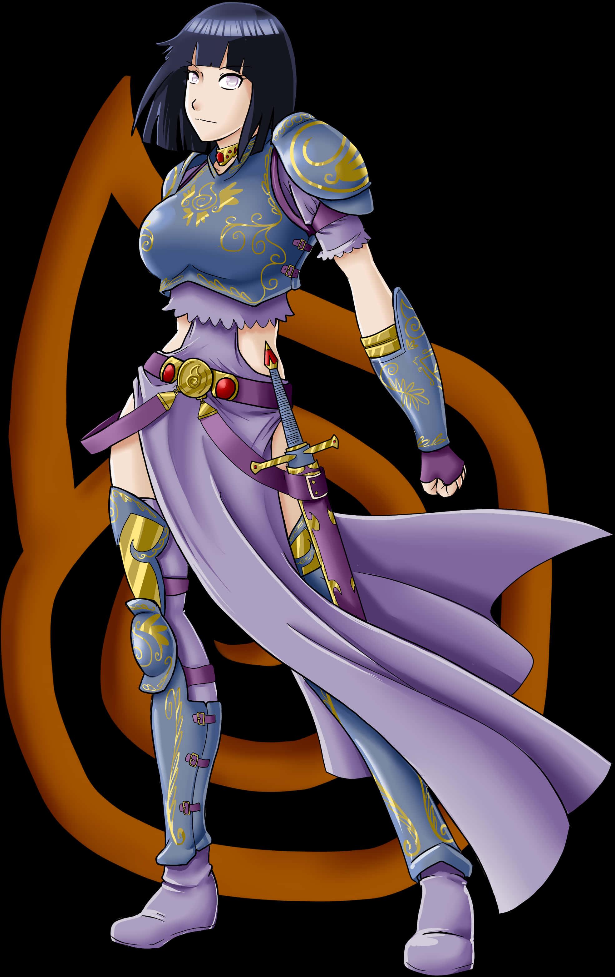 Warrior Hinata Anime Character — 1970x3125 wallpaper