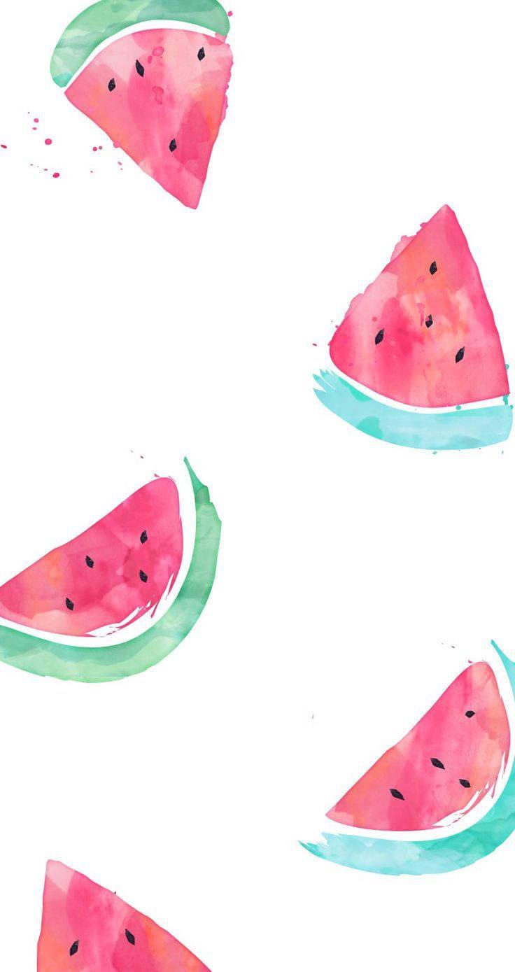 Watercolor Watermelon Girly iPhone — 736x1389 wallpaper