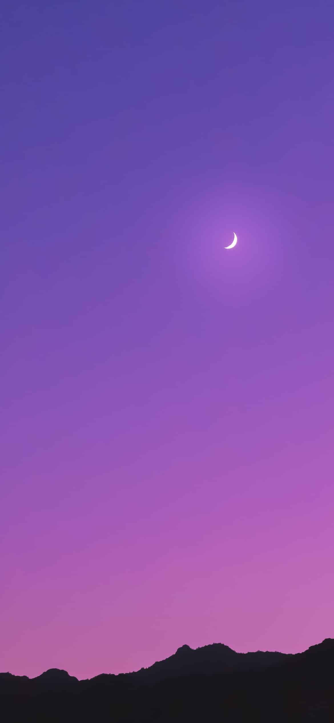 Waxing Crescent Moon Aesthetic — 1170x2532 wallpaper