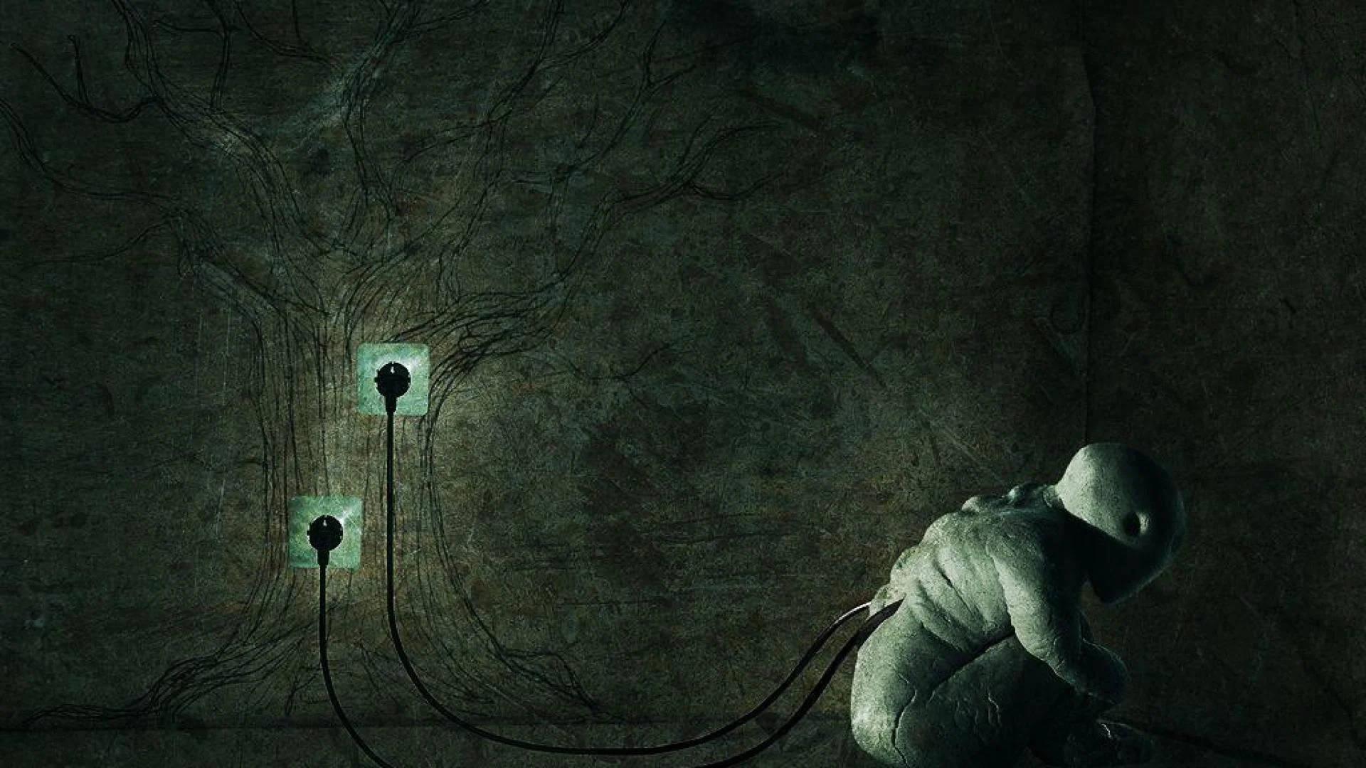 Weirdcore Alien And Tree — 1920x1080 wallpaper