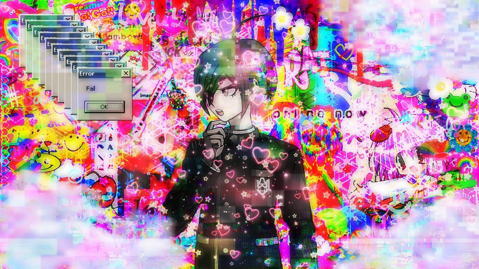Weirdcore Anime With Error Tabs — 1920x1080 wallpaper