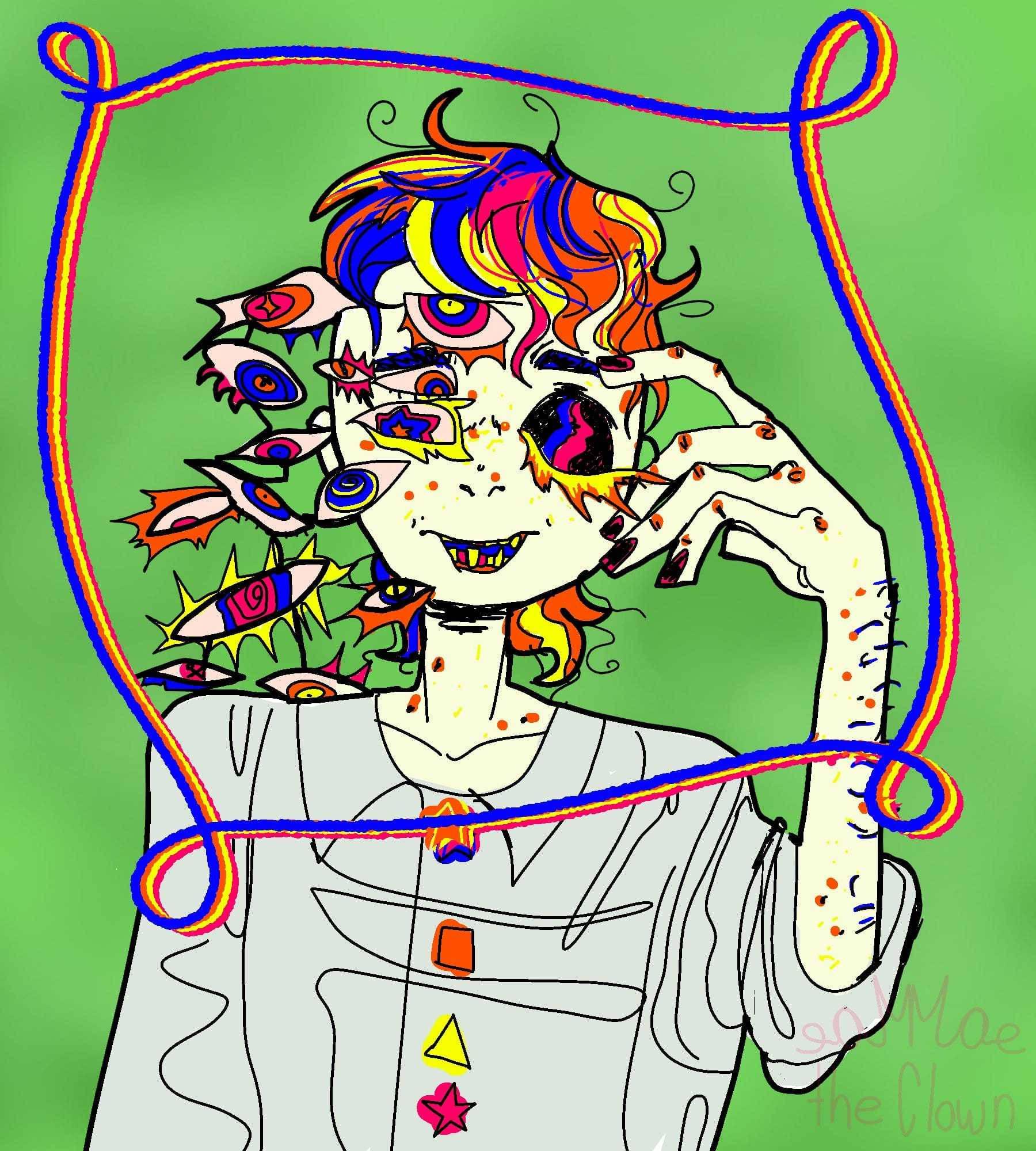 Weirdcore Portrait Drawing — 1800x2000 wallpaper