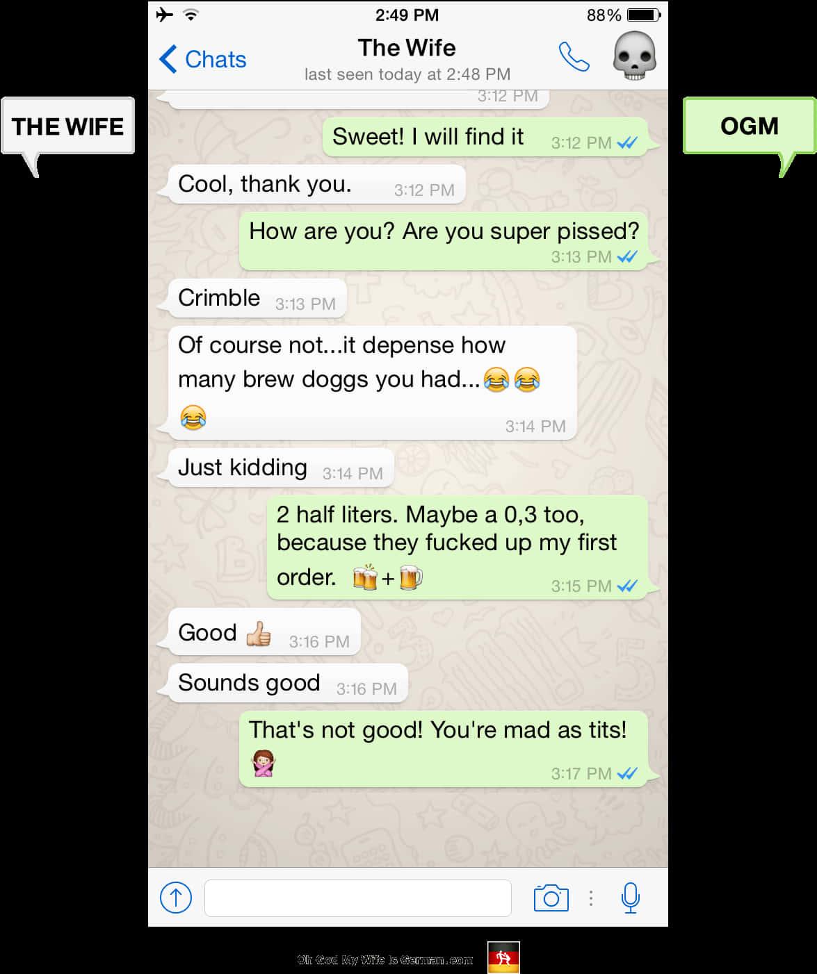 Whats App Chat The Wife Conversation — 1175x1402 wallpaper