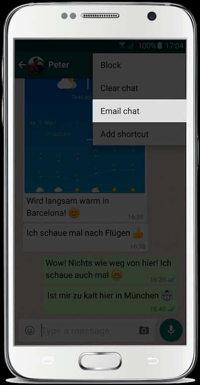 Whats App_ Chat_ Options_ Screenshot — 403x775 wallpaper