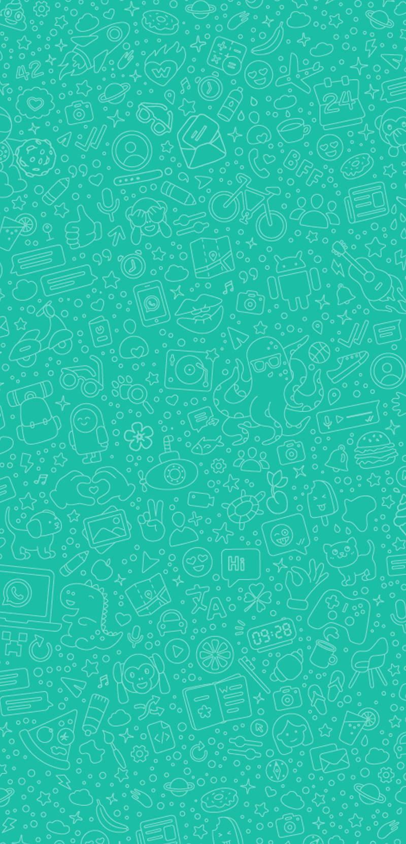WhatsApp Chat Doodle Patterns — 800x1664 wallpaper