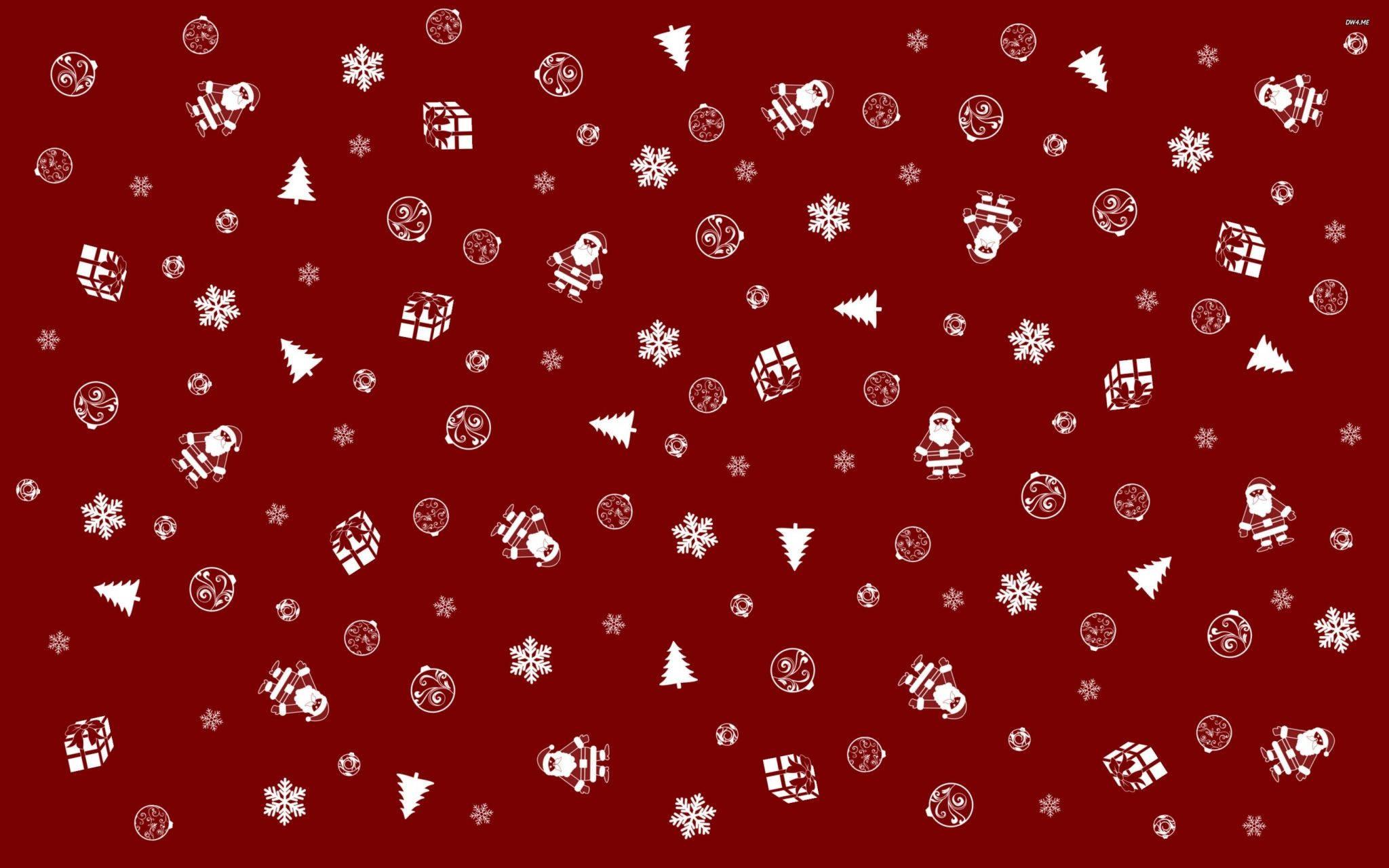 White And Red Christmas Collage — 2048x1280 wallpaper
