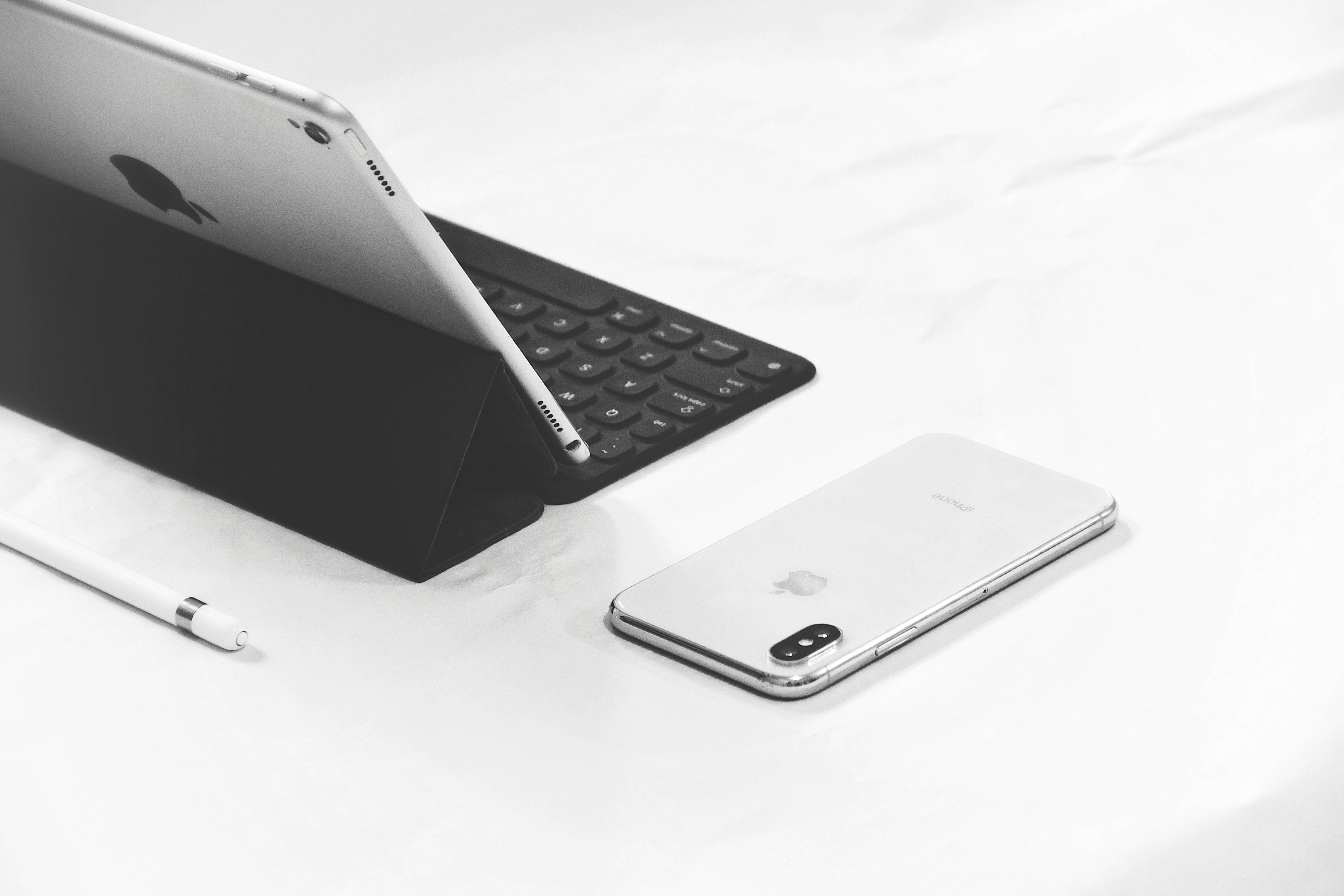 White Apple iPad Pro With Smart Keyboard — 6000x4000 wallpaper