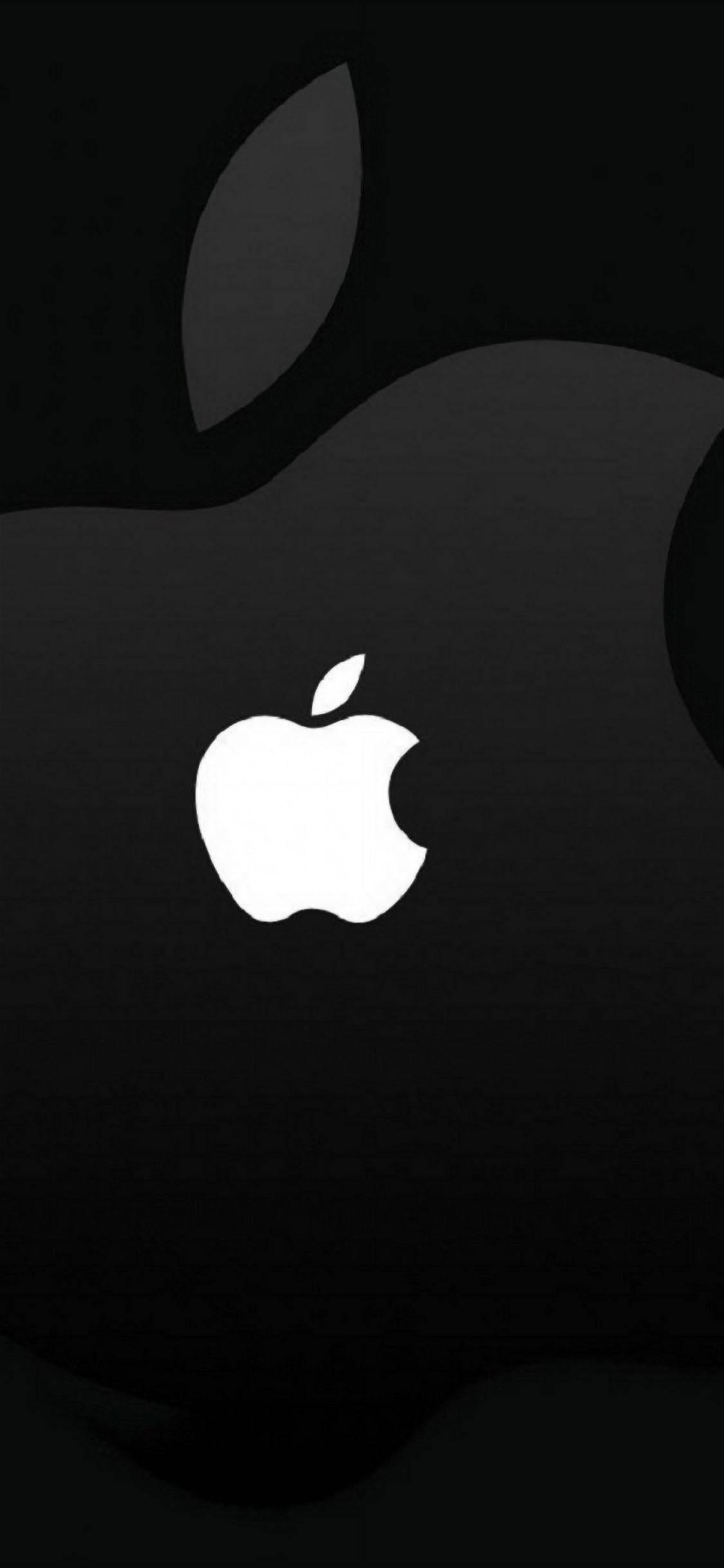 White Apple Logo iPhone Dark — 1125x2436 wallpaper