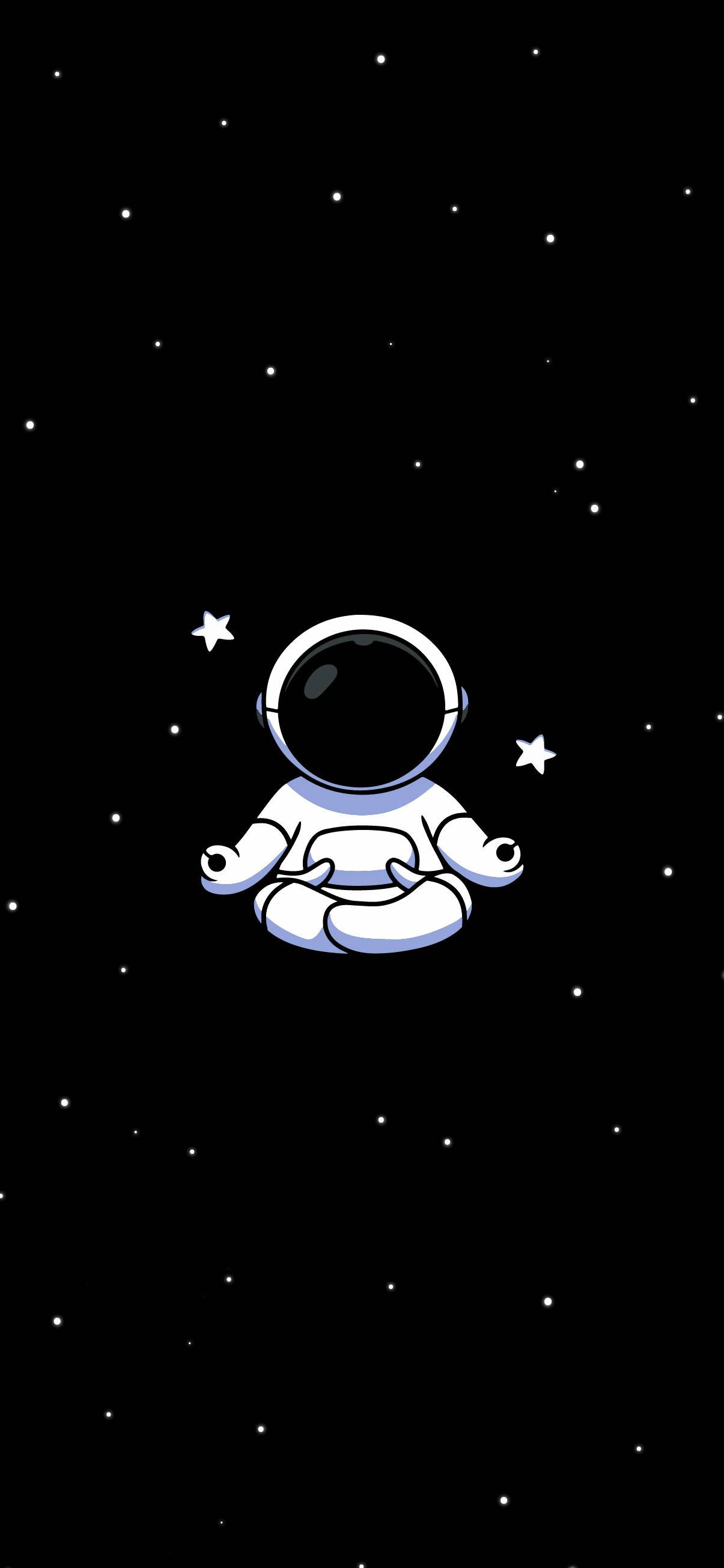White Astronaut Cartoon IPhone — 1205x2609 wallpaper