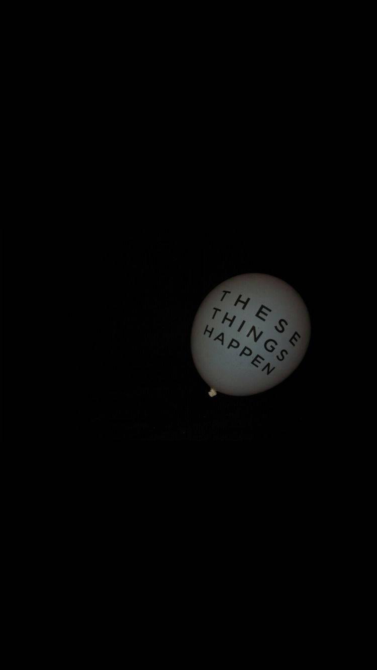 White Balloon Dark Aesthetic — 750x1334 wallpaper