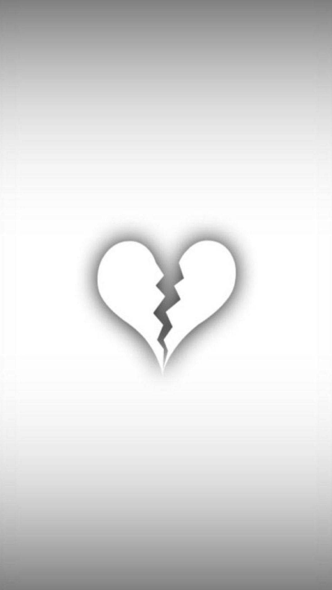 White Broken Heart Iphone With Shadow — 1080x1920 wallpaper