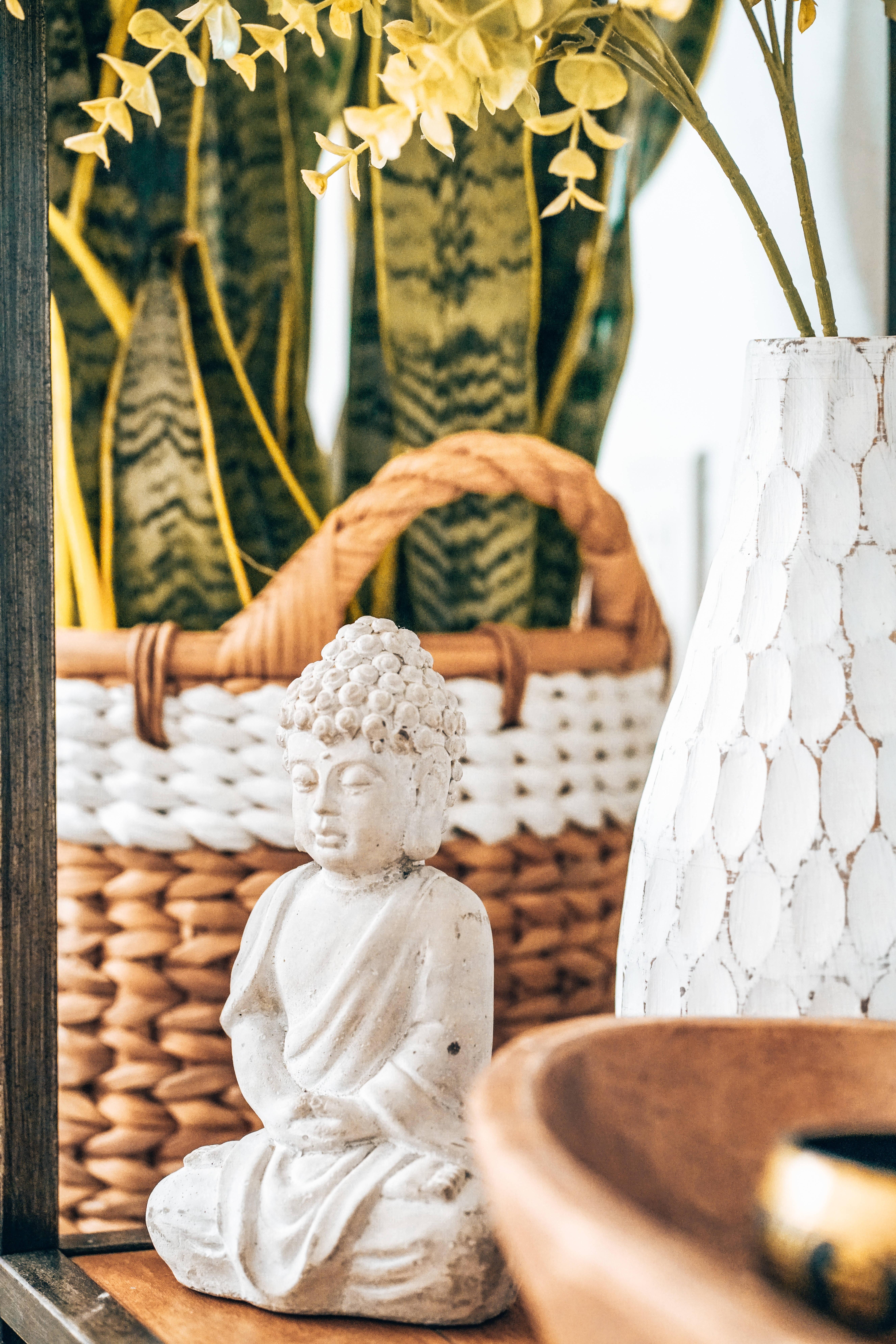 White Buddha Figurine — 5304x7952 wallpaper