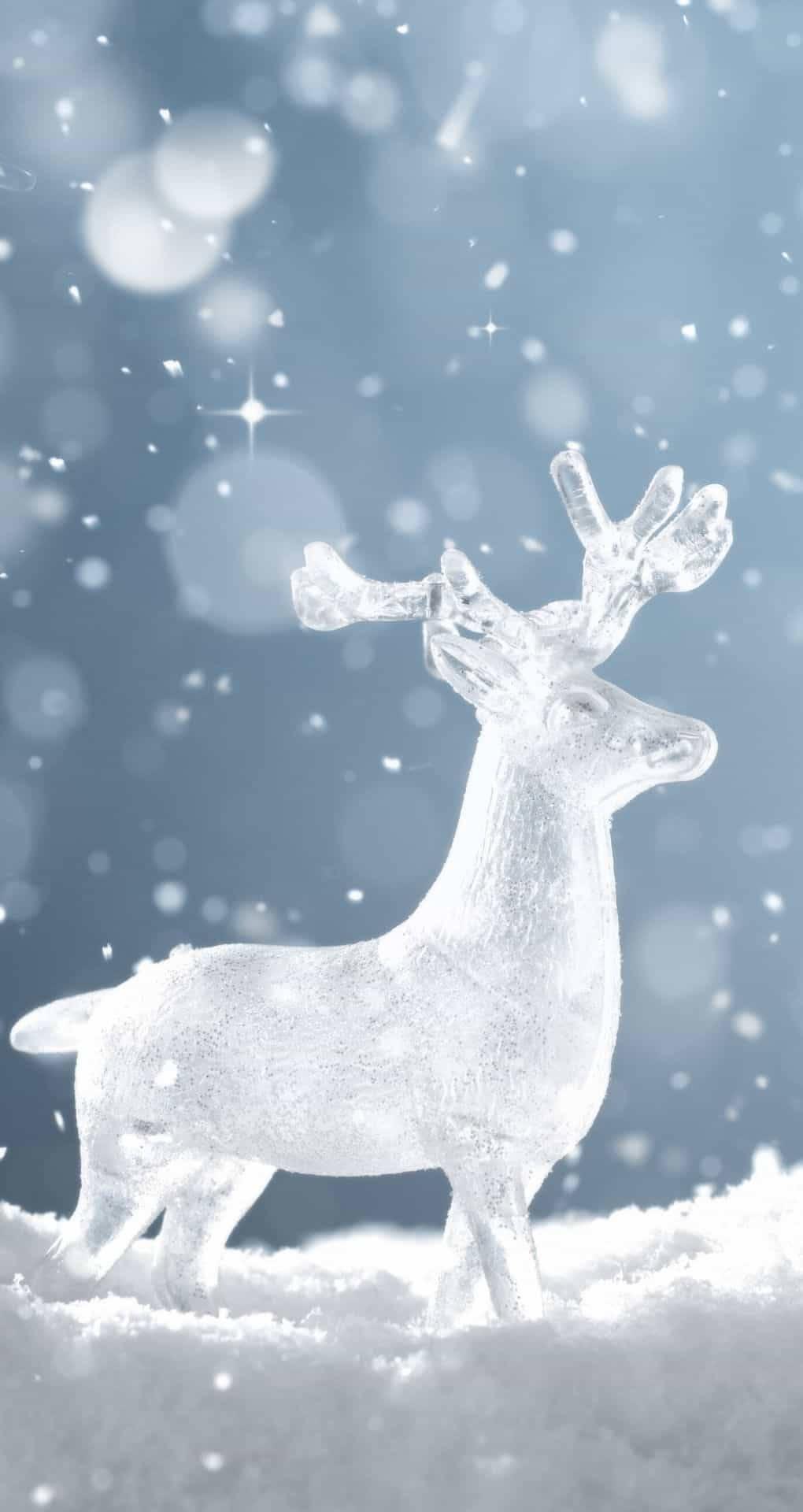 White Deer Winter iPhone — 1020x1920 wallpaper