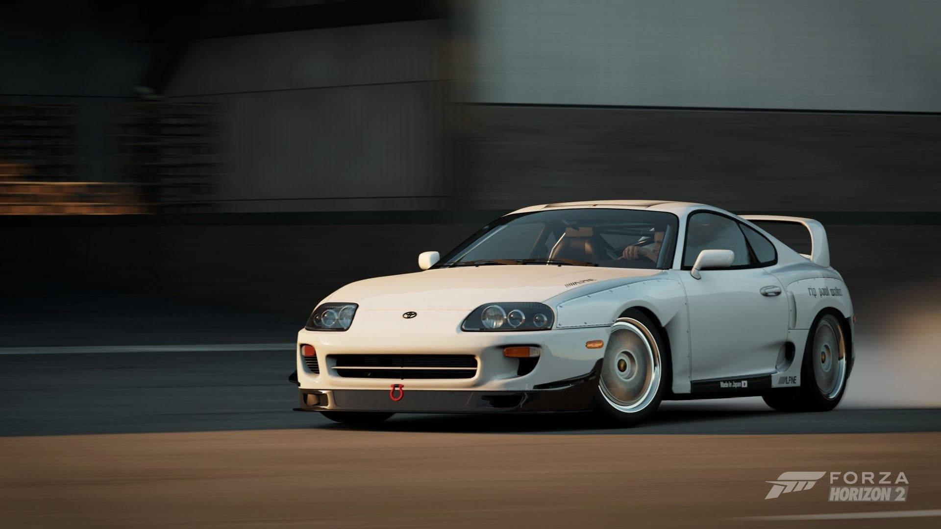 White Forza Horizon 2 Toyota Supra — 1920x1080 wallpaper