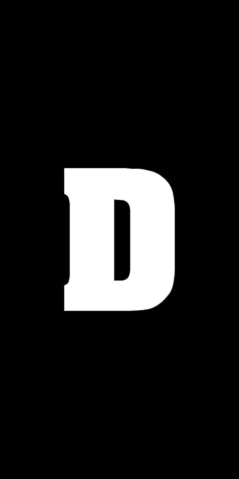 White Letter D Name Black — 800x1601 wallpaper