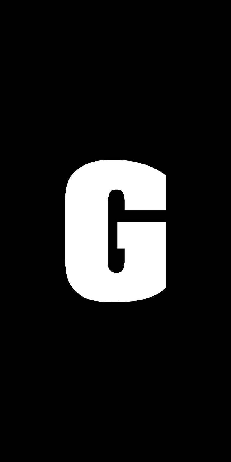 White Letter G Name Black — 800x1601 wallpaper