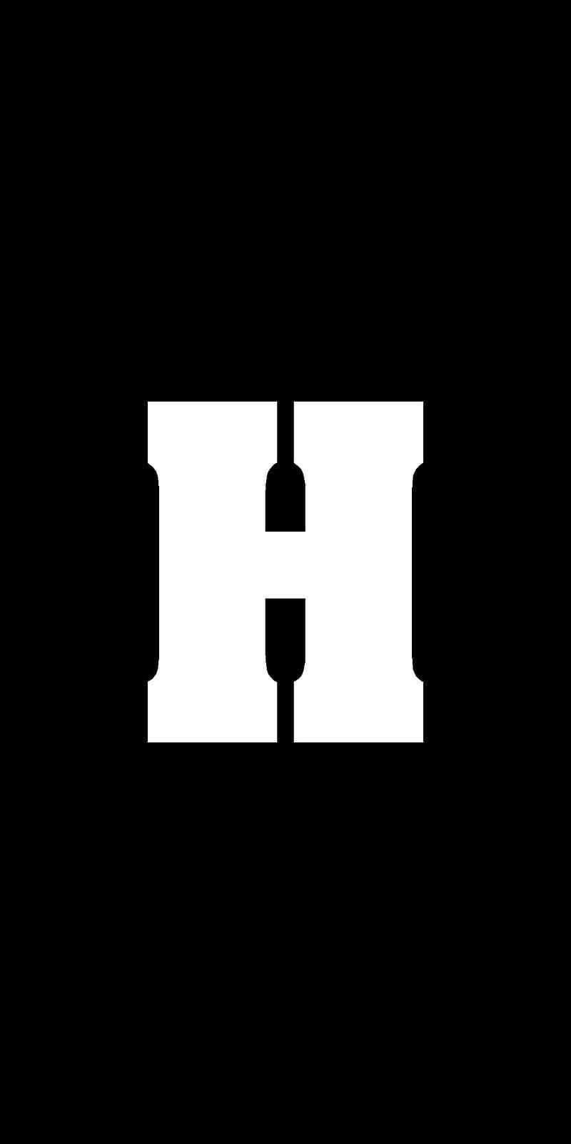White Letter H Name Black — 800x1601 wallpaper