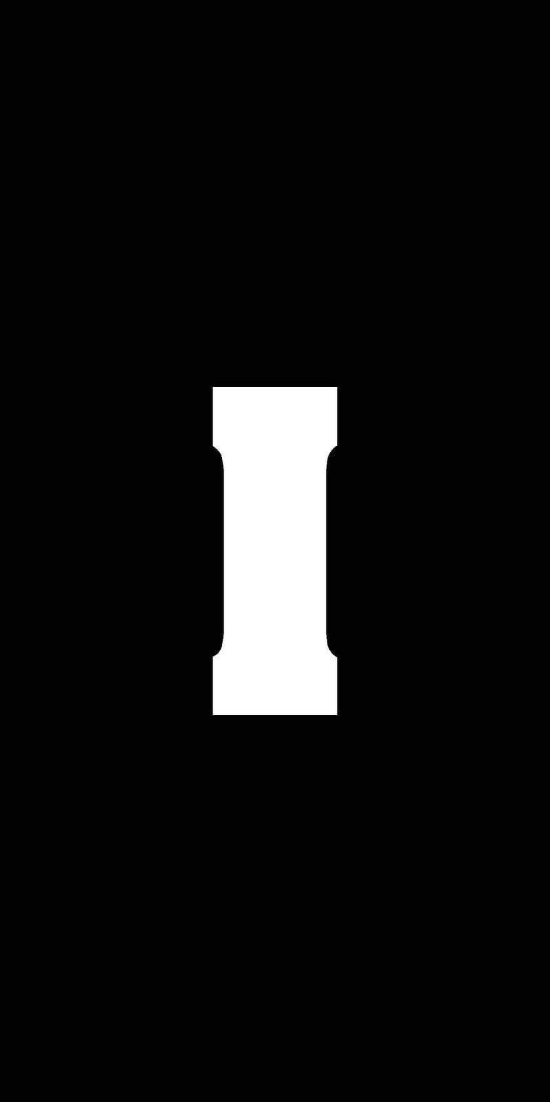 White Letter I Name Black — 800x1601 wallpaper