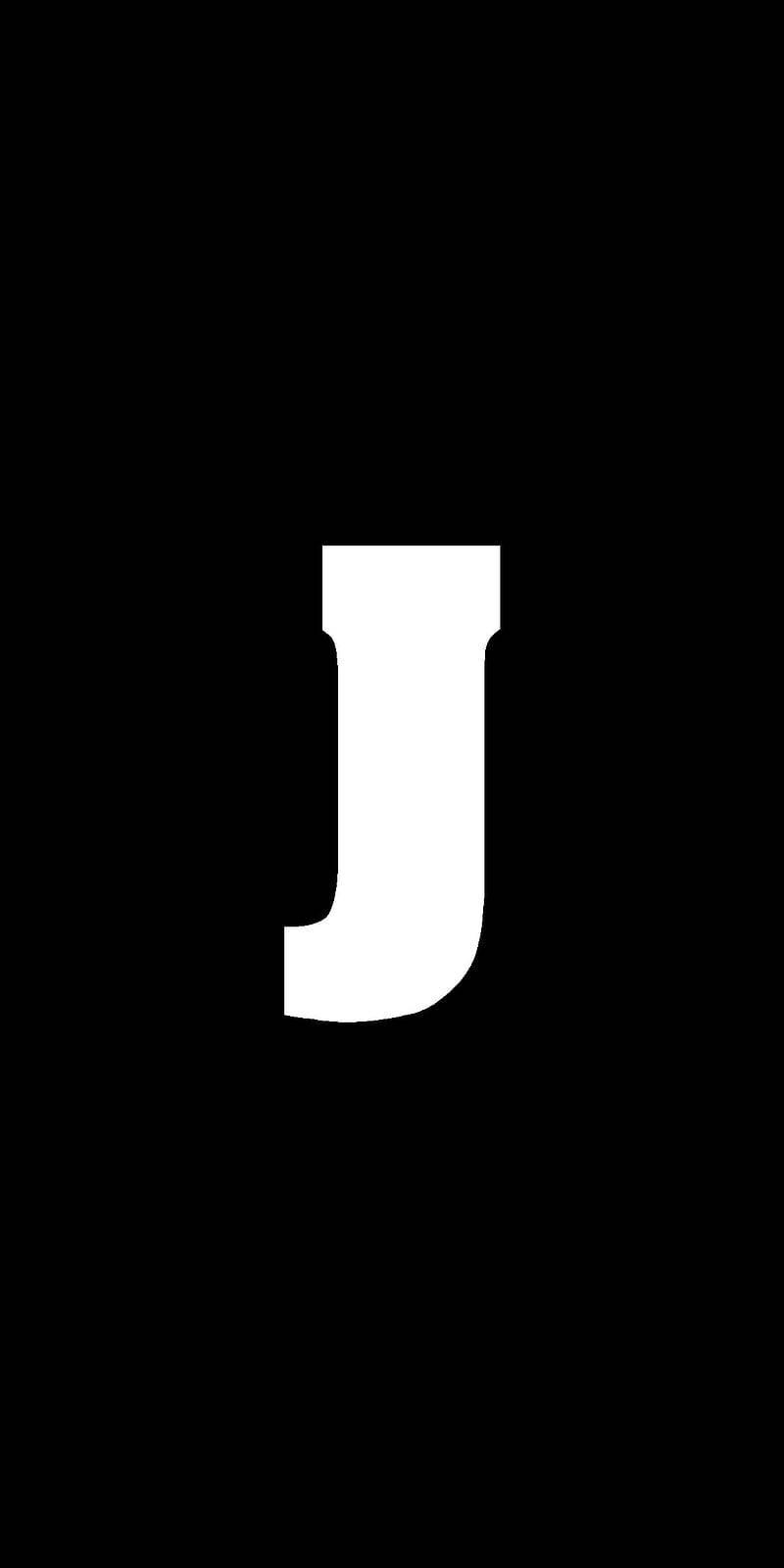 White Letter J Name Black — 800x1601 wallpaper