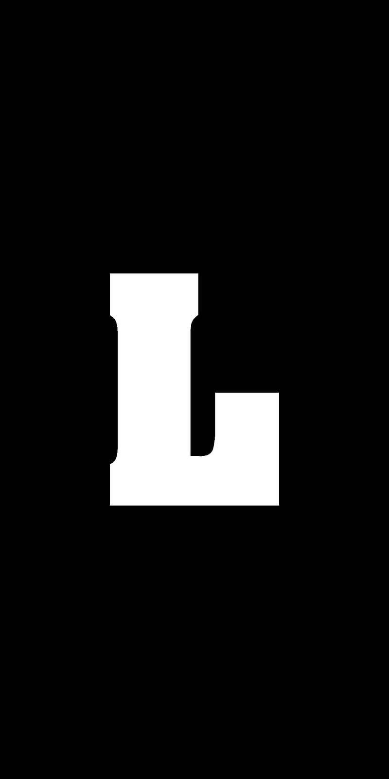 White Letter L Name Black — 800x1601 wallpaper