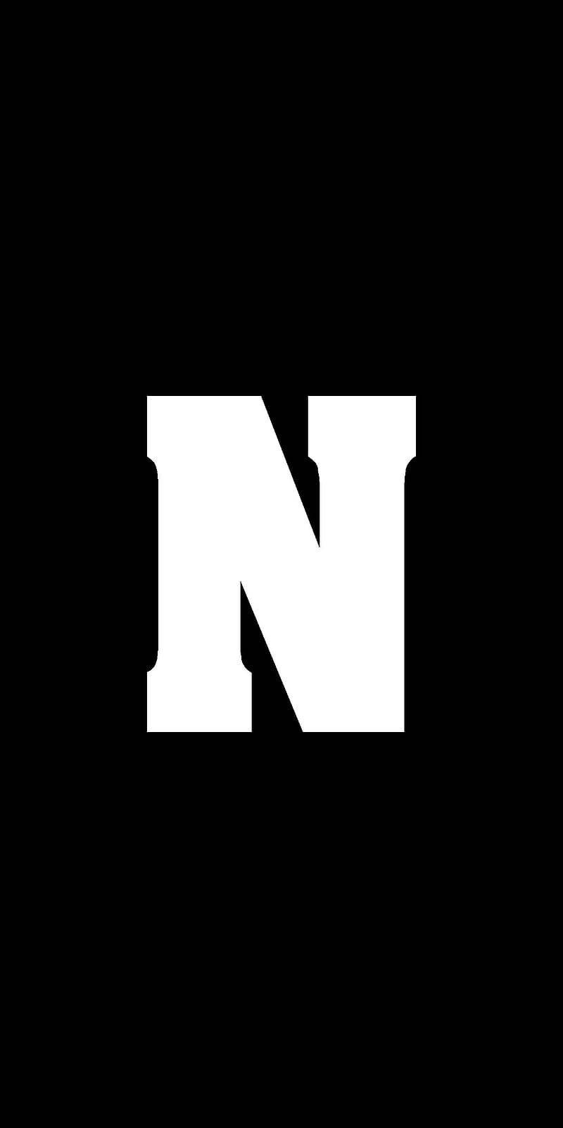 White Letter N Name Black — 800x1601 wallpaper