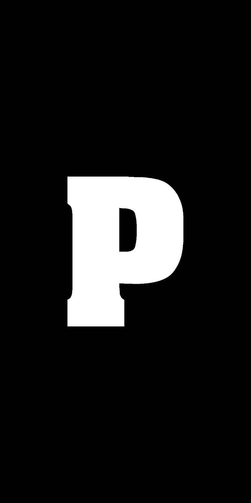 White Letter P Name Black — 800x1601 wallpaper