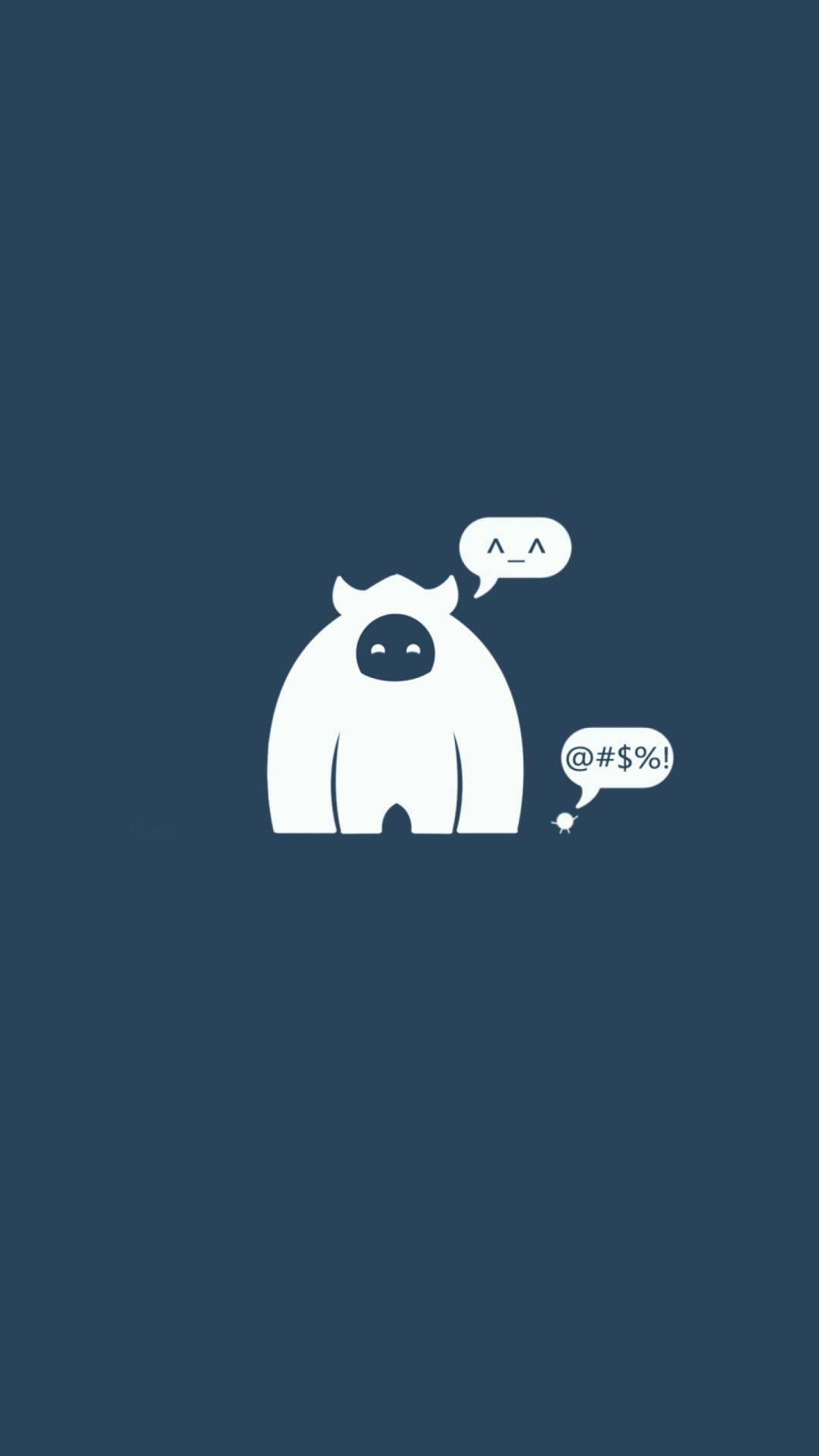 White Monster Cartoon IPhone — 1080x1920 wallpaper