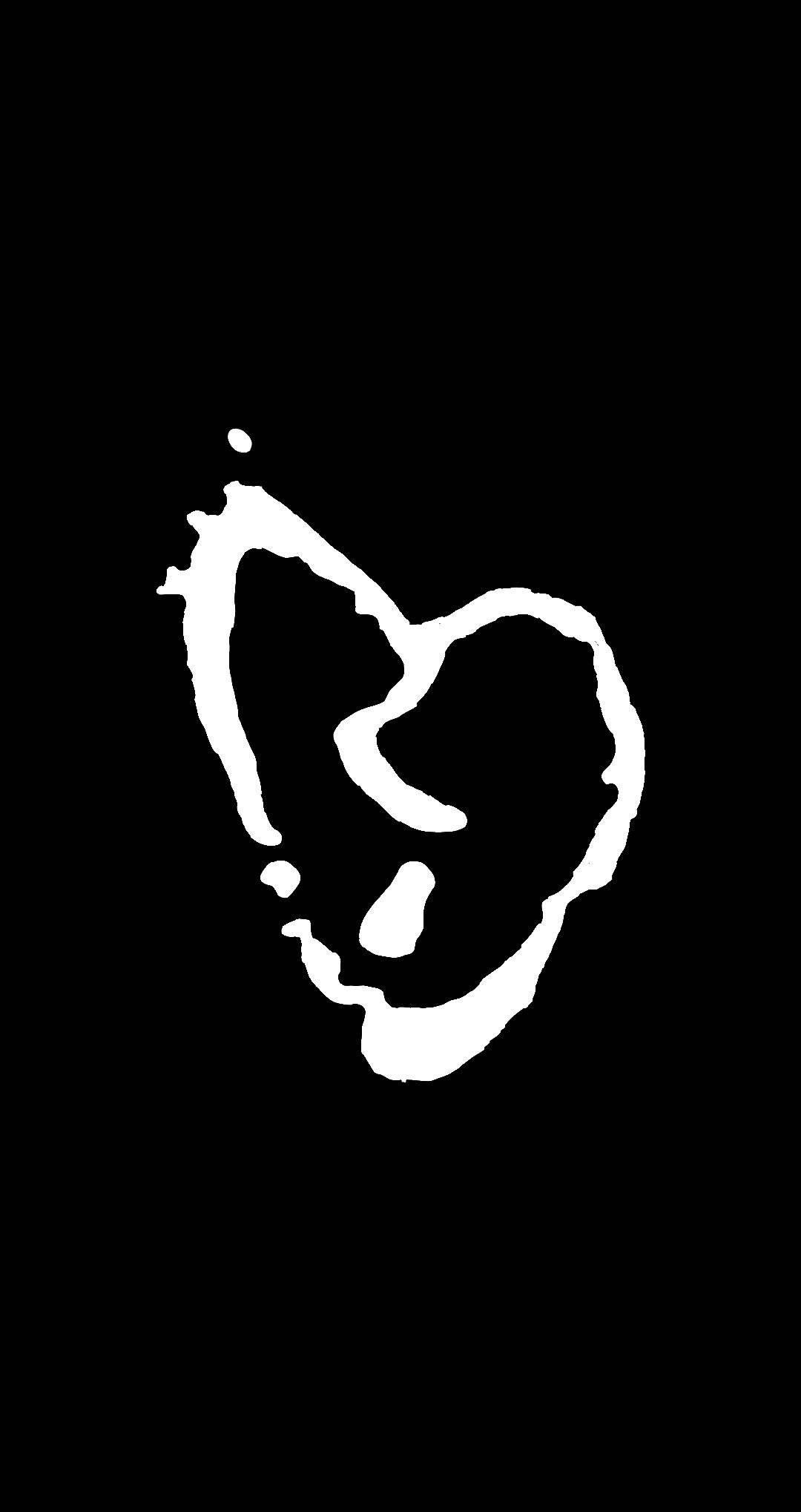 White Outline Of A Broken Heart Iphone — 1080x2038 wallpaper