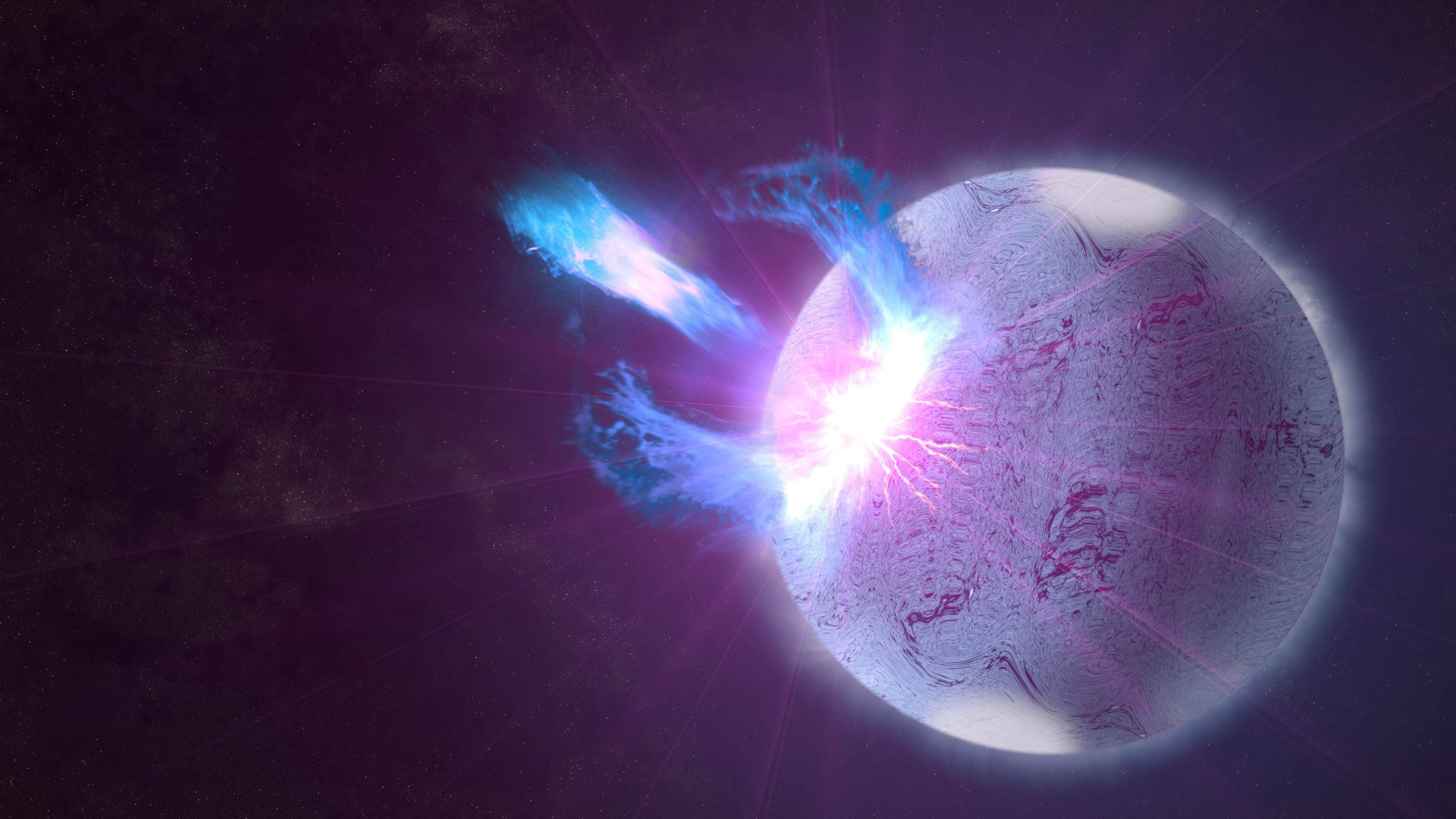 White Purple Planet 4K Space — 3840x2160 wallpaper