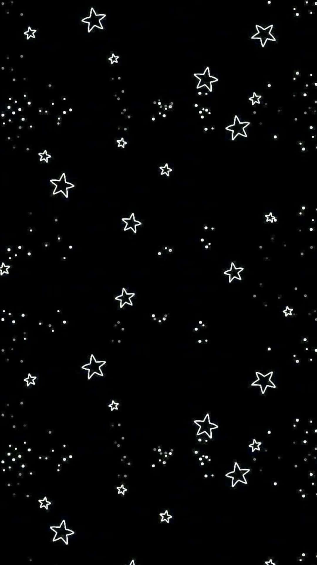 White Stars Black Aesthetic Background — 1080x1920 wallpaper